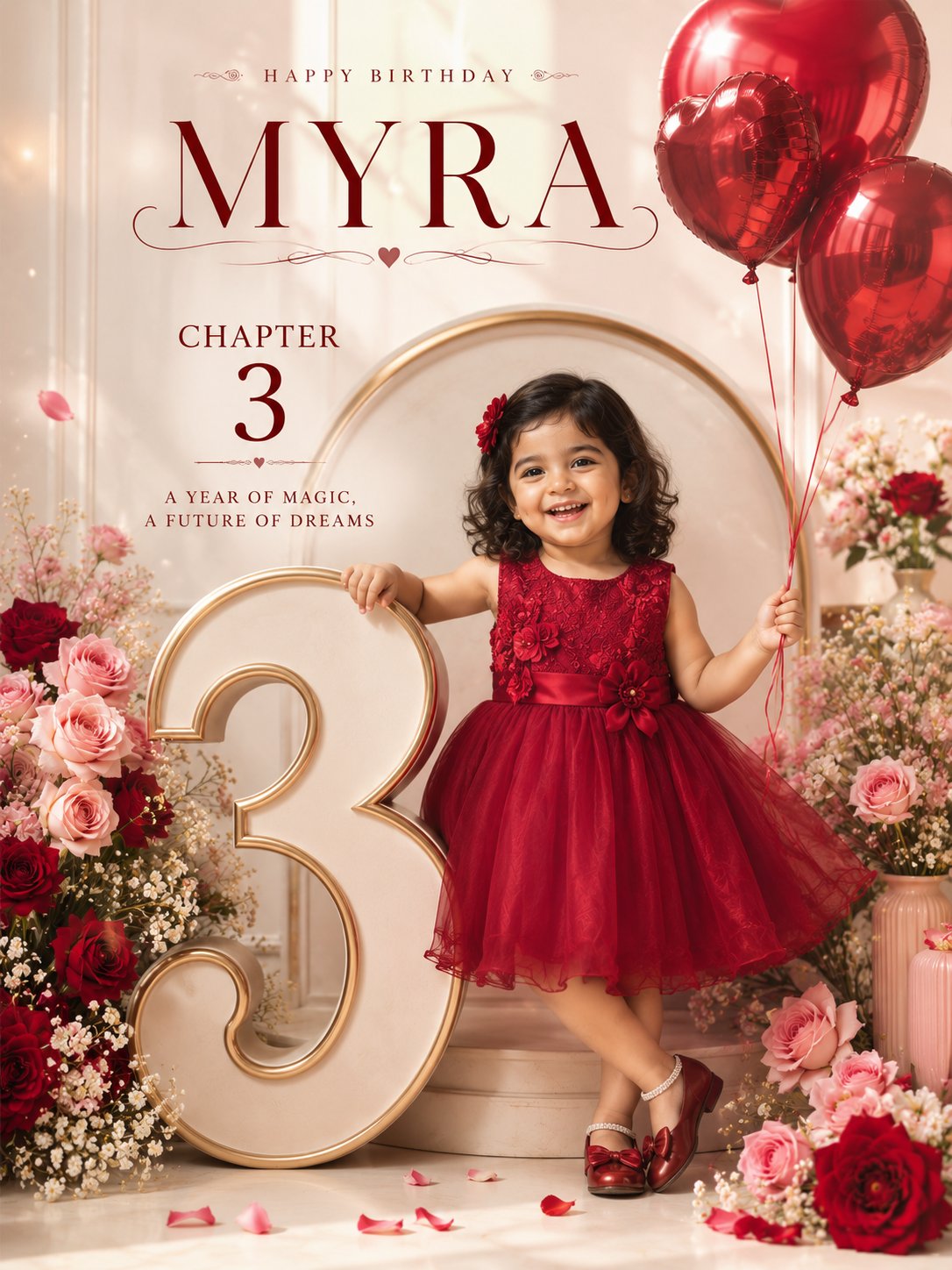 Professional luxury birthday poster, 3:4 portrait composition, ultra-pr… 1