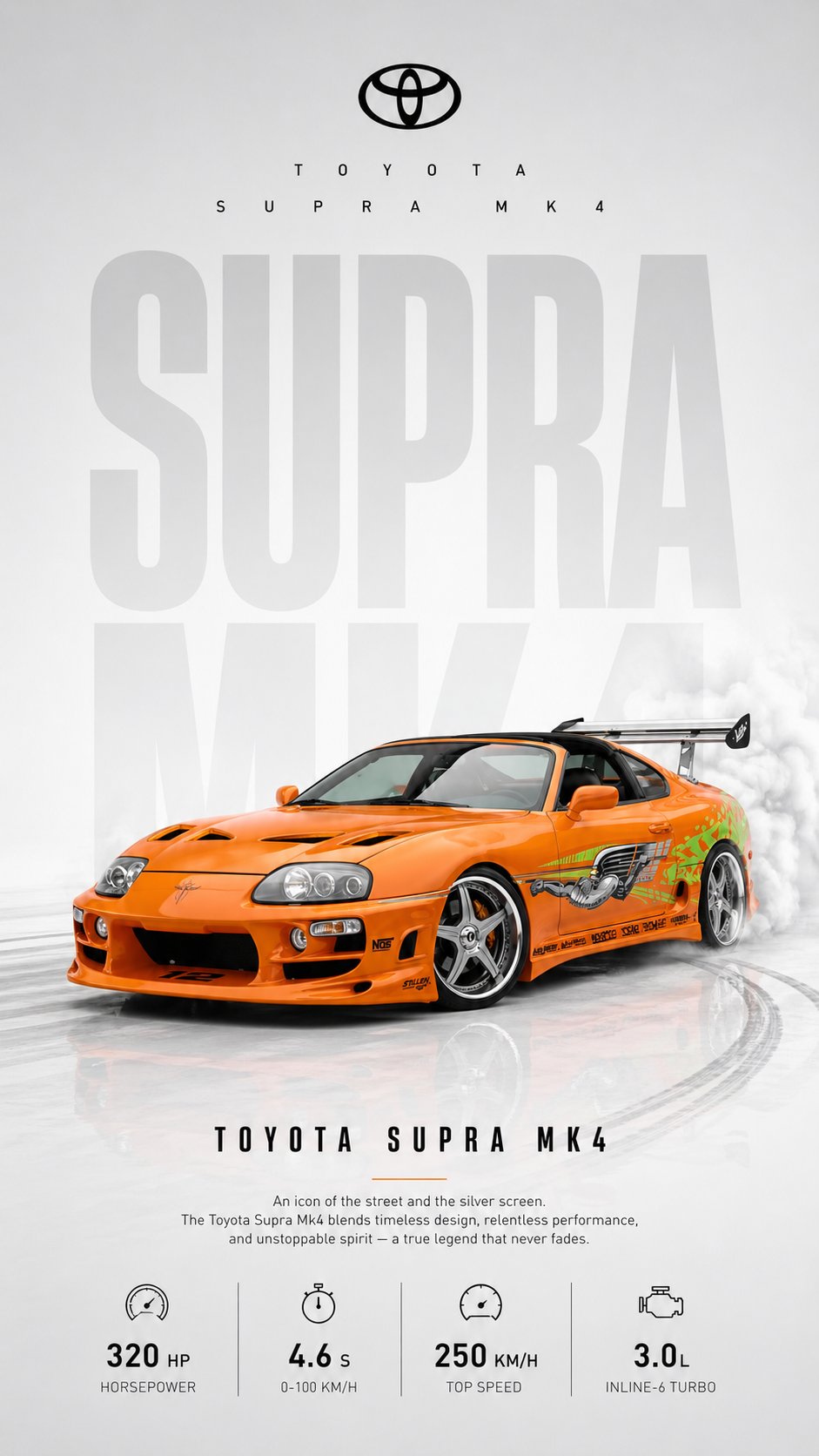 Ultra-clean automotive poster featuring the exact same car as the photo… 2