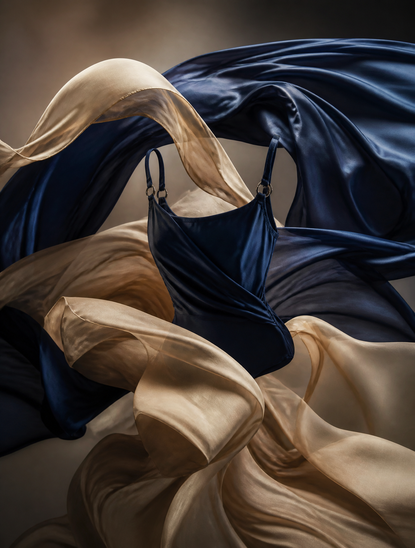 Hero section visual for a high-end swimwear manufacturer. Editorial mag…