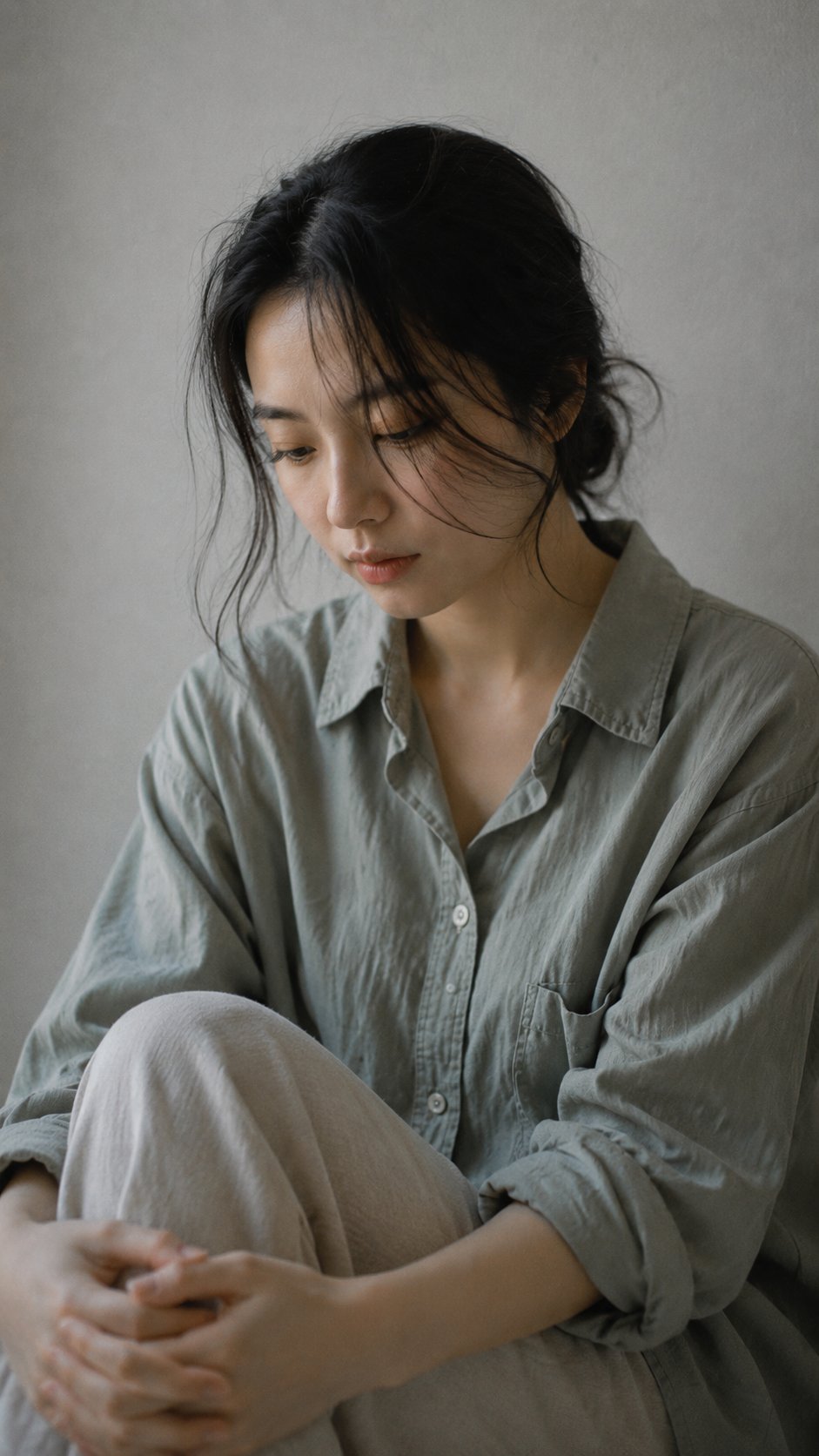 Portrait shot on 50mm f/2, medium close-up of a Japanese woman in her e… 1