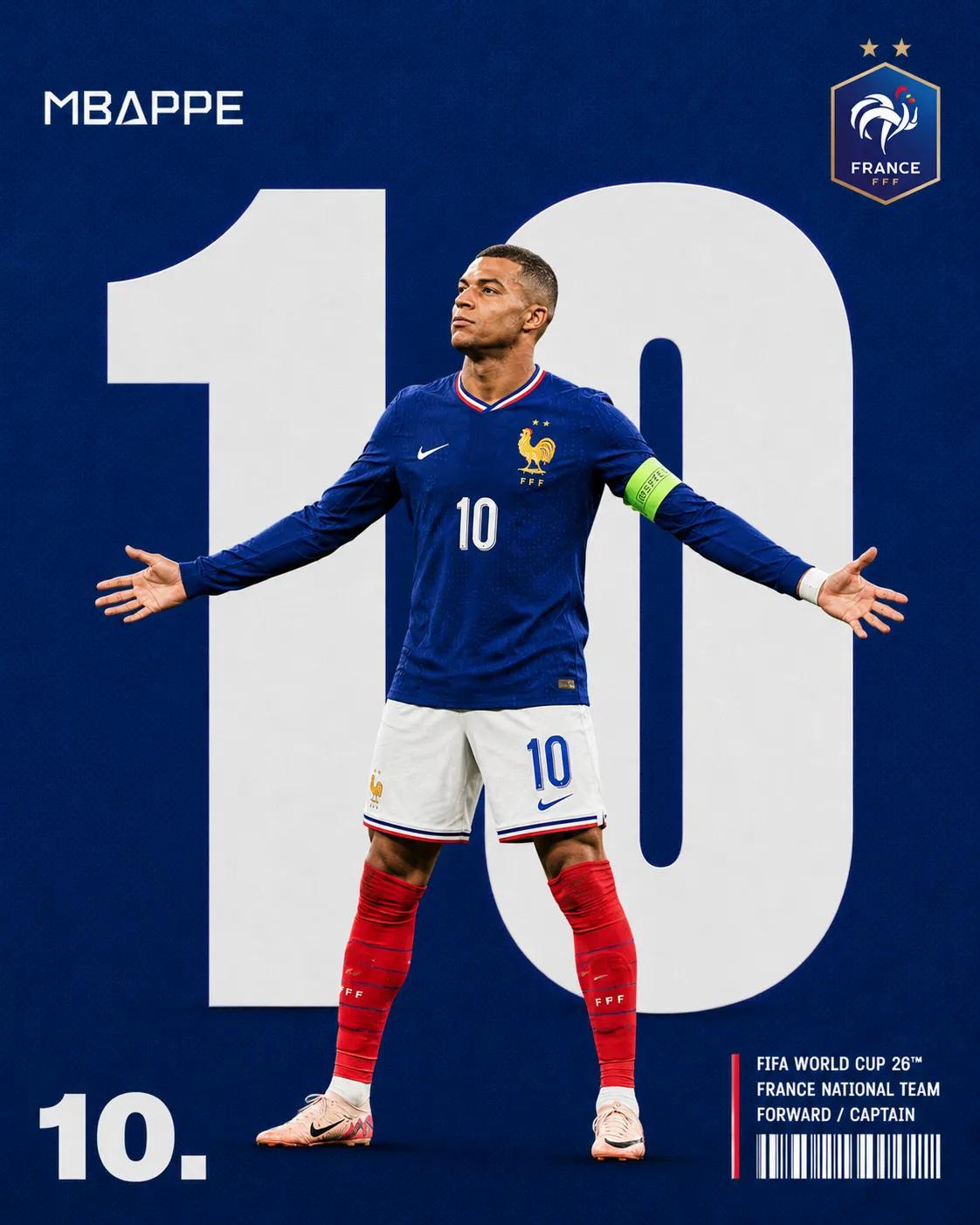 Create a premium FIFA World Cup player poster with a bold minimalist sp… 2