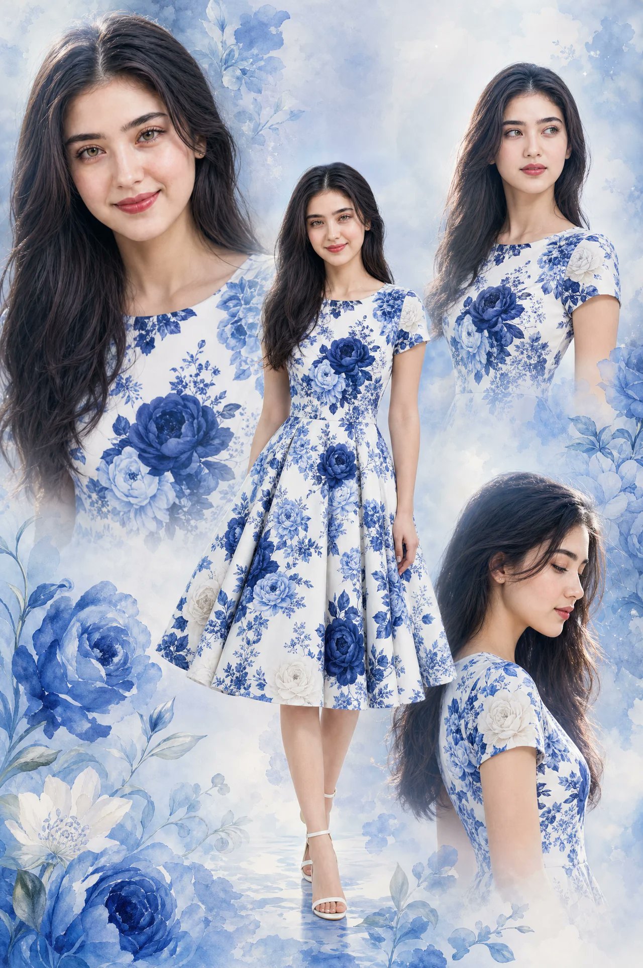 A beautiful multi-layered photo collage featuring an ORIGINAL AI-GENERA… 1