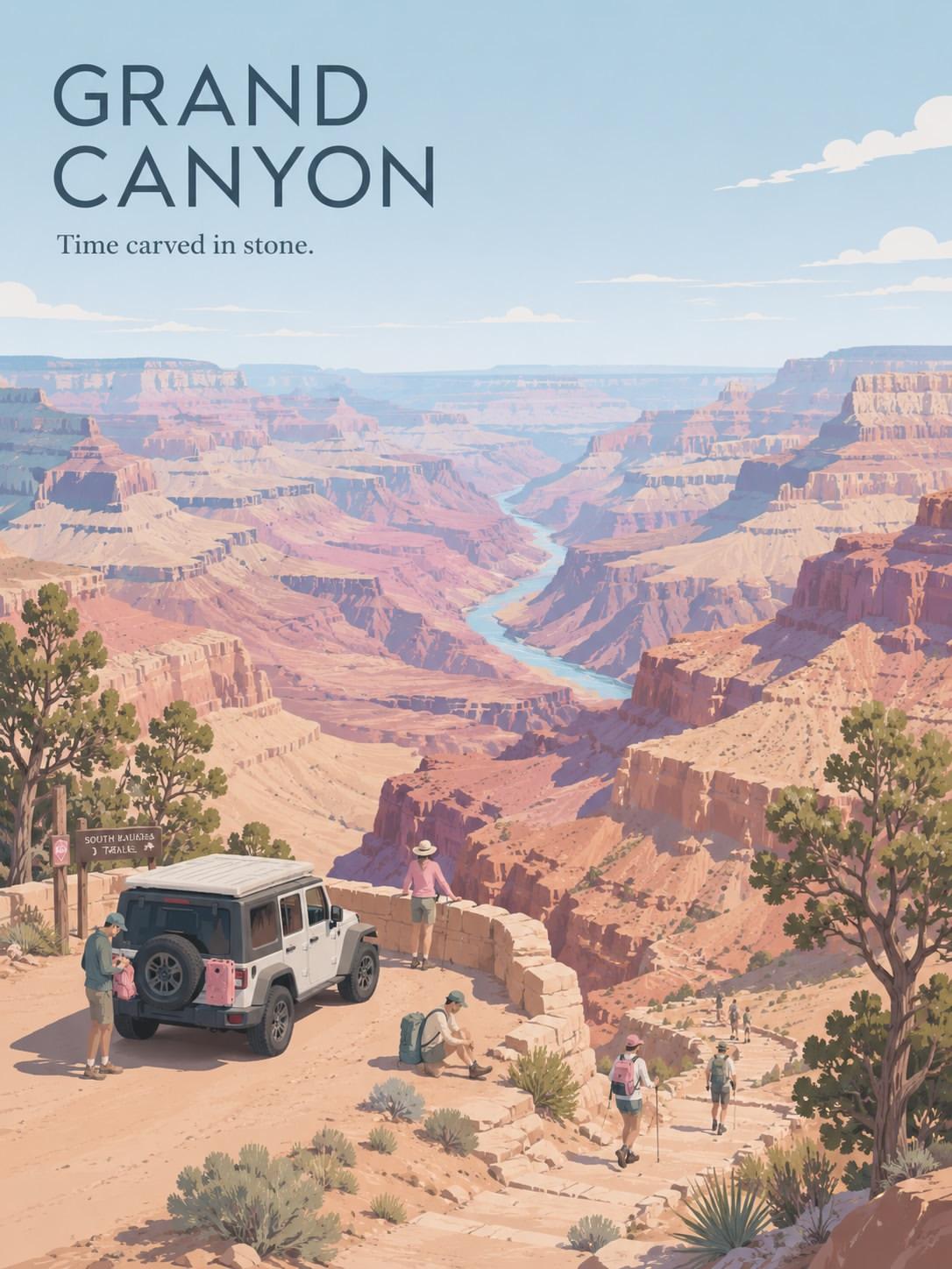 Create a premium minimalist vintage travel poster of [LOCATION], inspir…