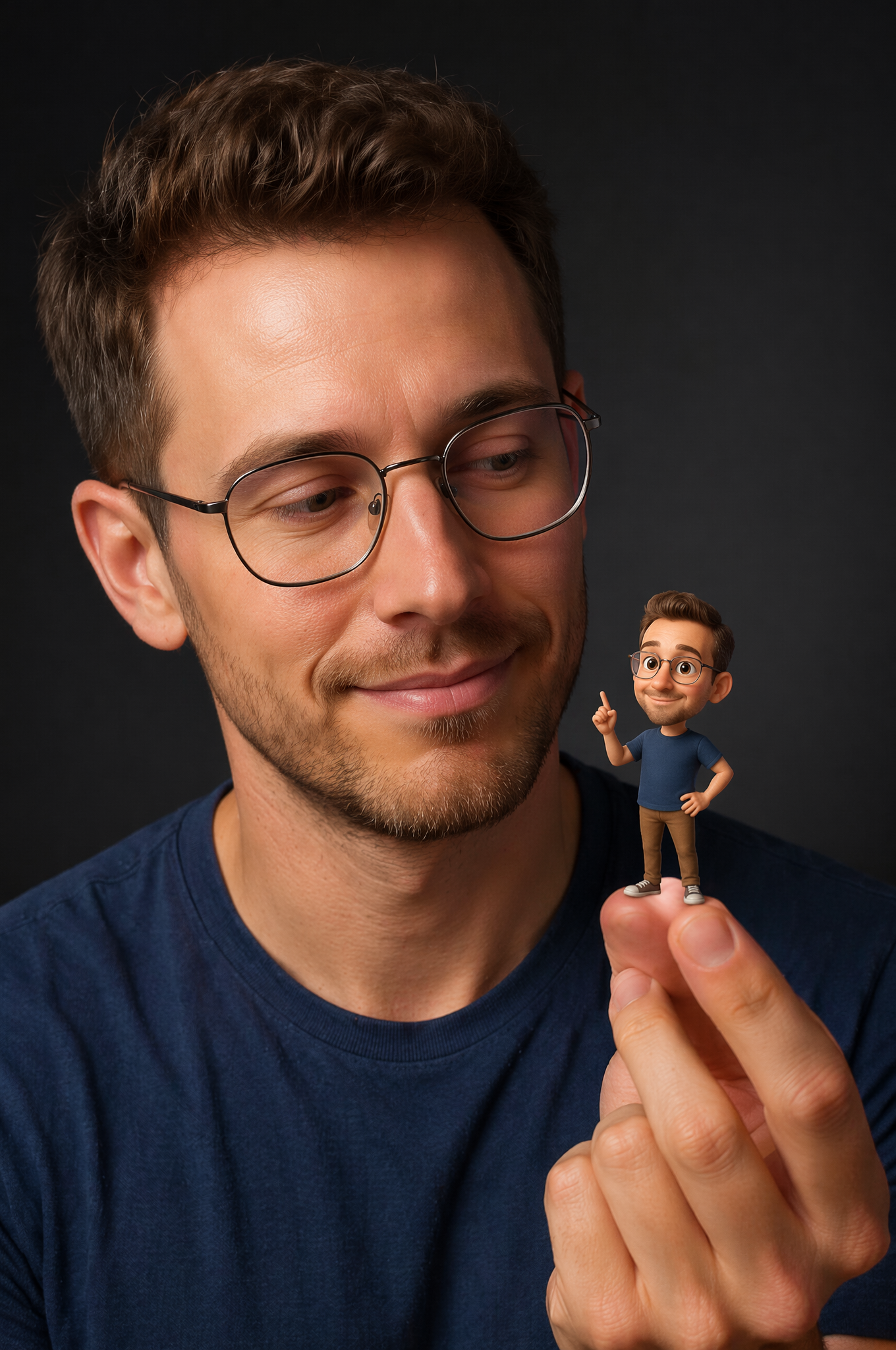 { "Objective": "Create a hyper-realistic studio portrait blending photo…