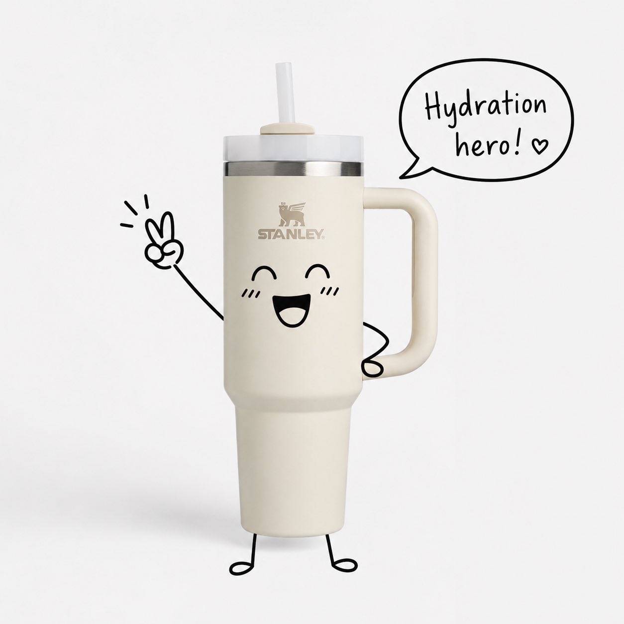 Take this product photo and add a playful hand-drawn doodle character o… 3