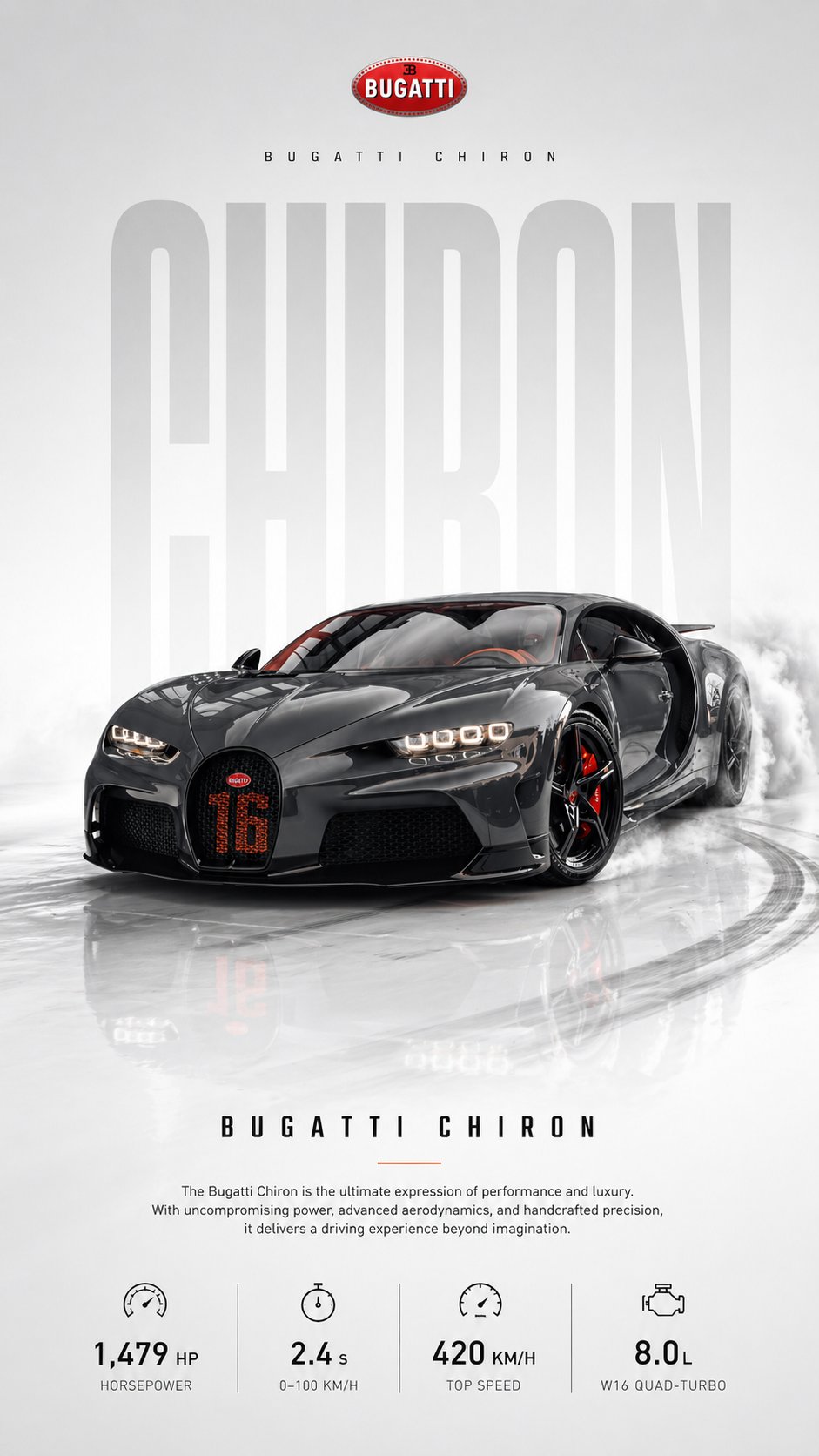 Ultra-clean automotive poster featuring the exact same car as the photo…
