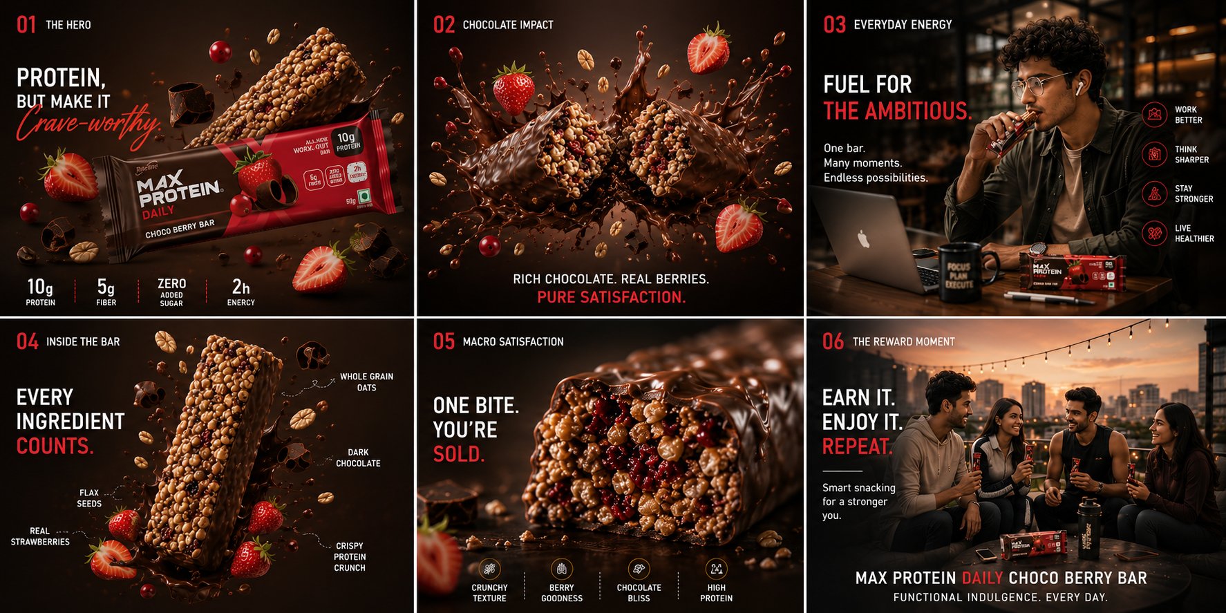 - MAX PROTEIN DAILY – CHOCO BERRY BAR “FUNCTIONAL INDULGENCE” ULTRA PRE…