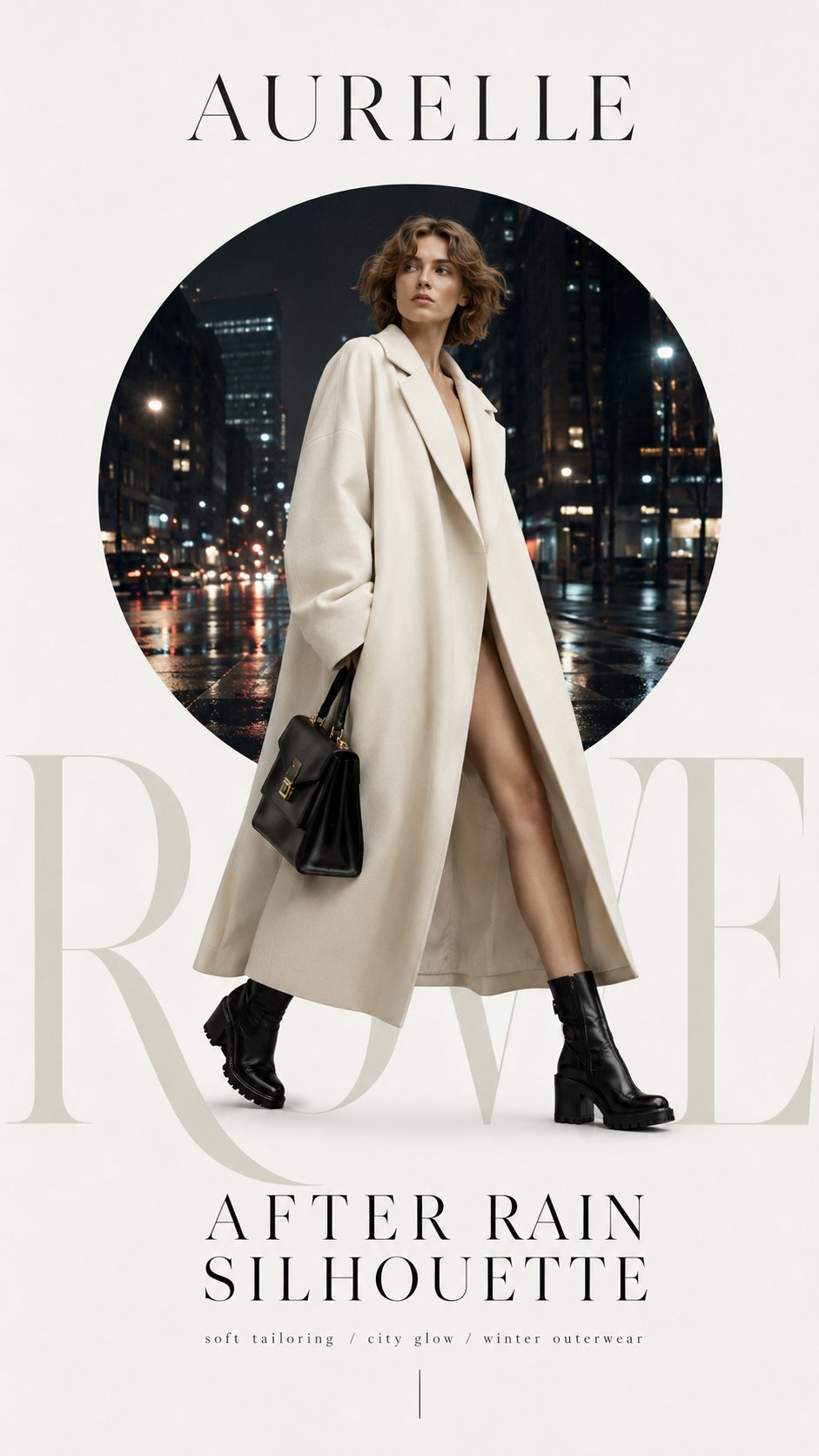 Create a high-end type couture editorial poster where typography become…