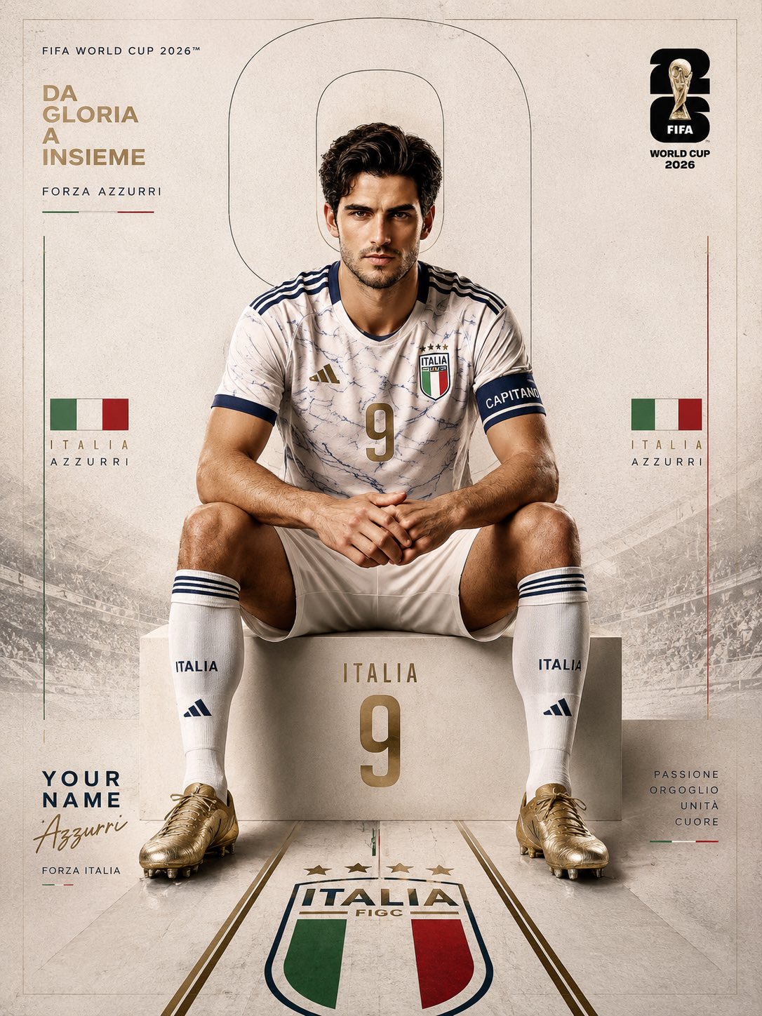 Create a premium FIFA World Cup 2026-inspired sports editorial poster u…