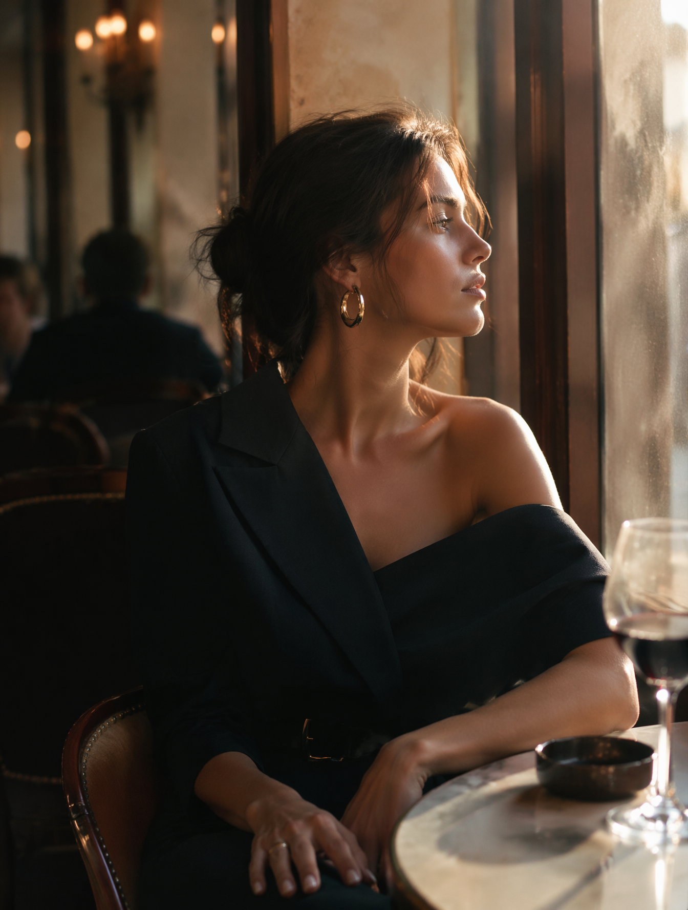 Ultra-realistic cinematic fashion photography of a beautiful woman.Wear…