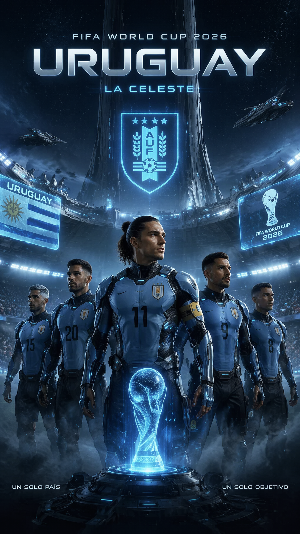 Halo StyleVertical 9:16 poster of World Cup 2026, Uruguay national team…