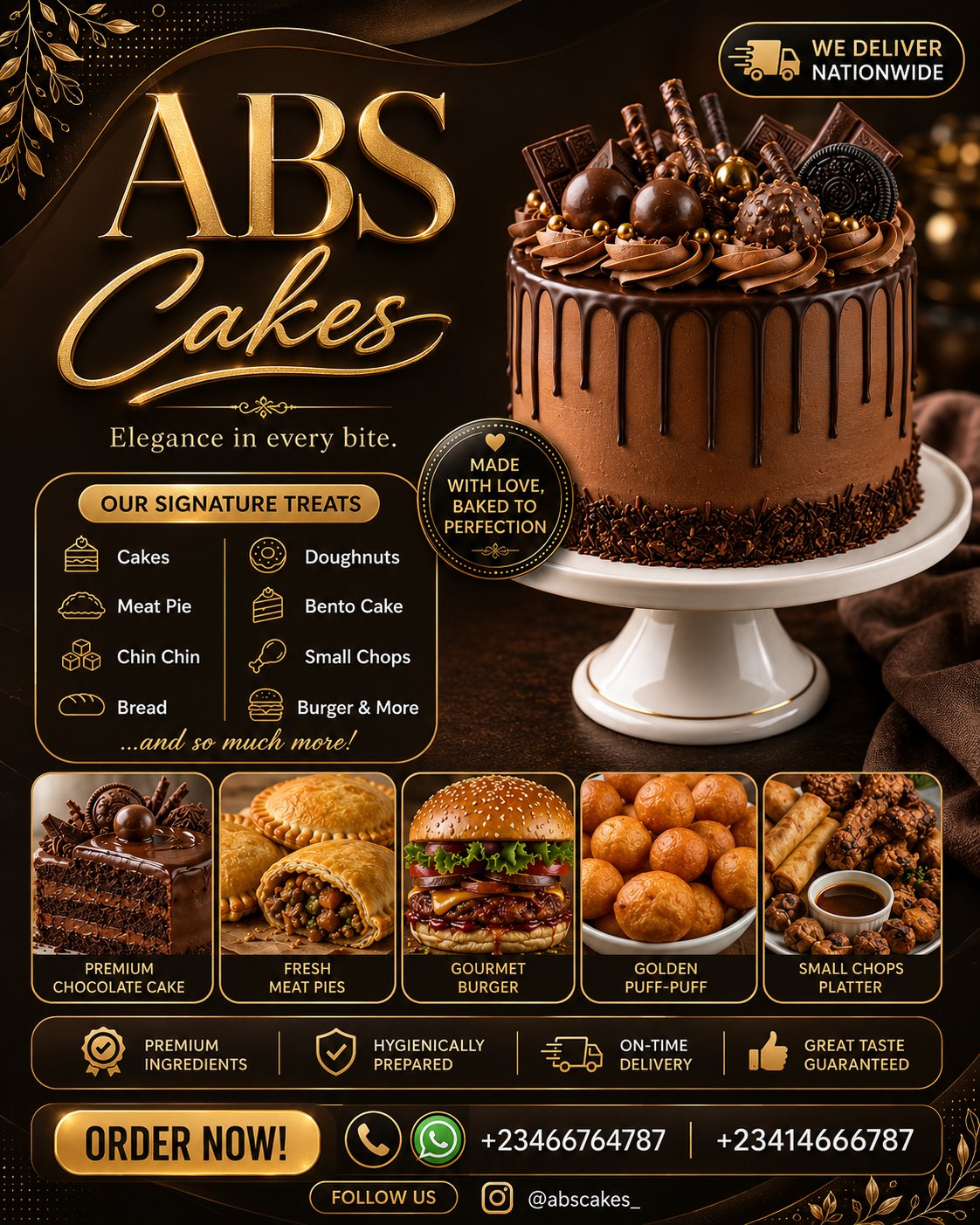 > Create a premium, ultra-realistic 4:5 bakery advertisement poster for…