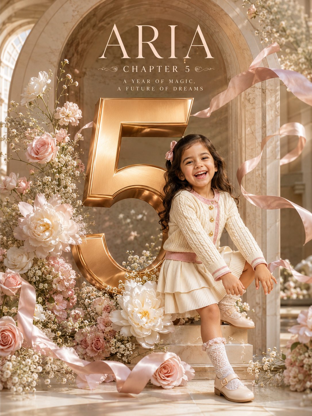 Professional luxury birthday poster, 3:4 portrait composition, ultra-pr… 3