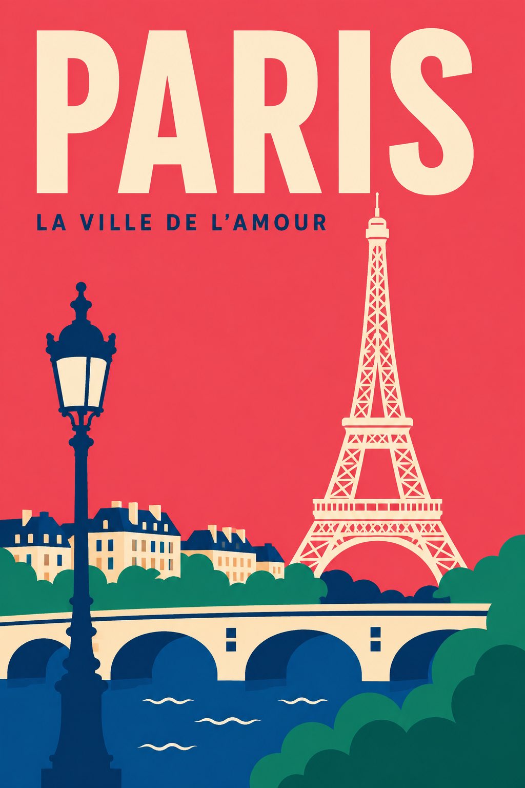 A flat minimalist travel poster for the city of [City Name], featuring … 2