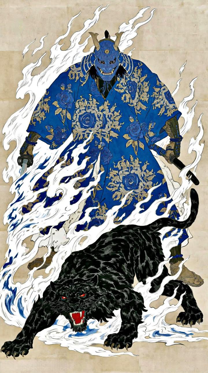 Masterpiece, ultra-detailed Japanese ukiyo-e inspired illustration of a…
