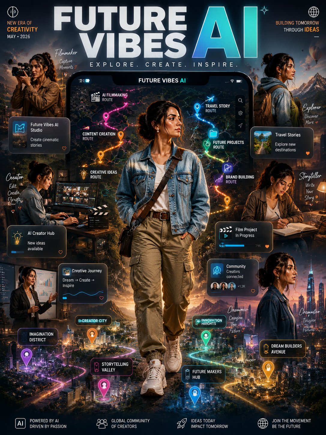 Create an ultra-realistic premium advertising campaign inspired by a mo…