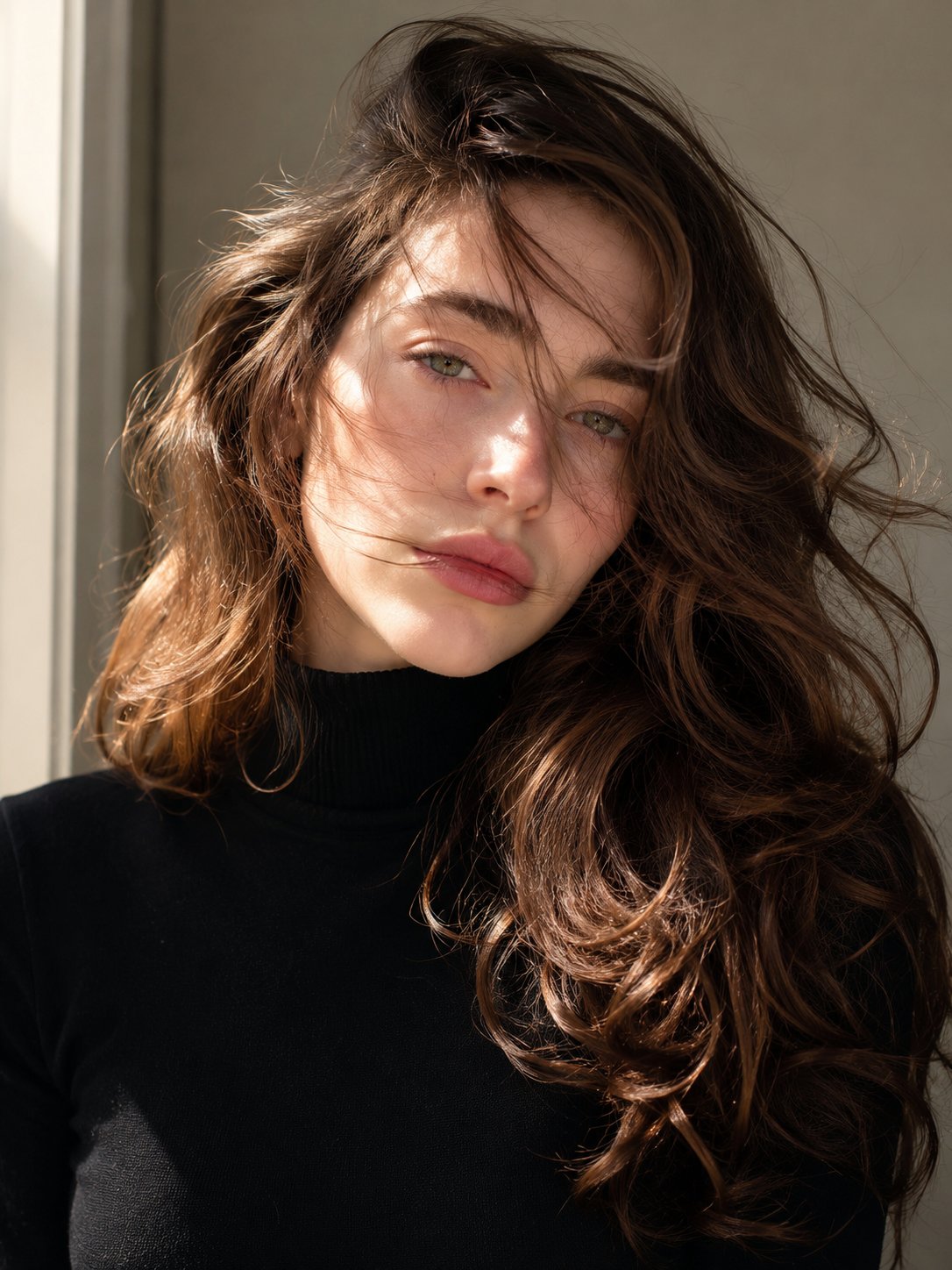 Create an ultra-realistic close-up portrait of a beautiful young woman … 1