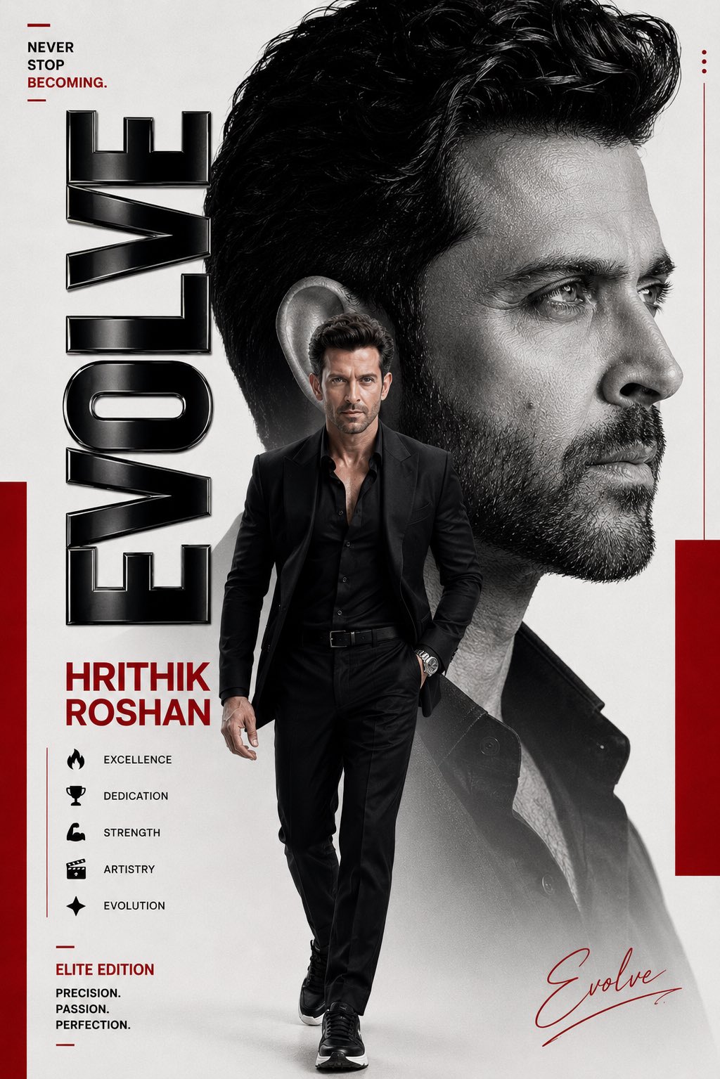 Create a premium luxury editorial poster featuring Shah Rukh Khan in a … 3