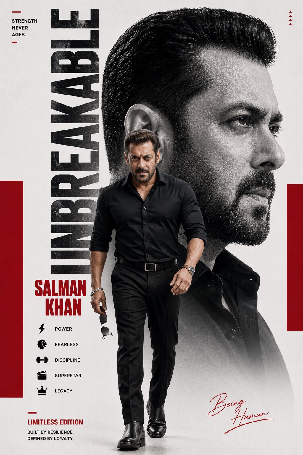 Create a premium luxury editorial poster featuring Shah Rukh Khan in a … 1