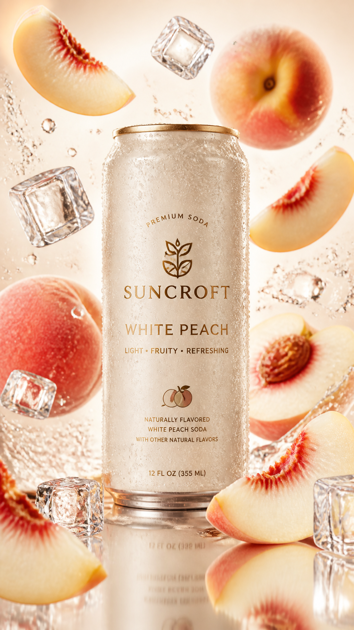 Ultra-luxury beverage advertising poster, vertical 9:16 commercial prod…