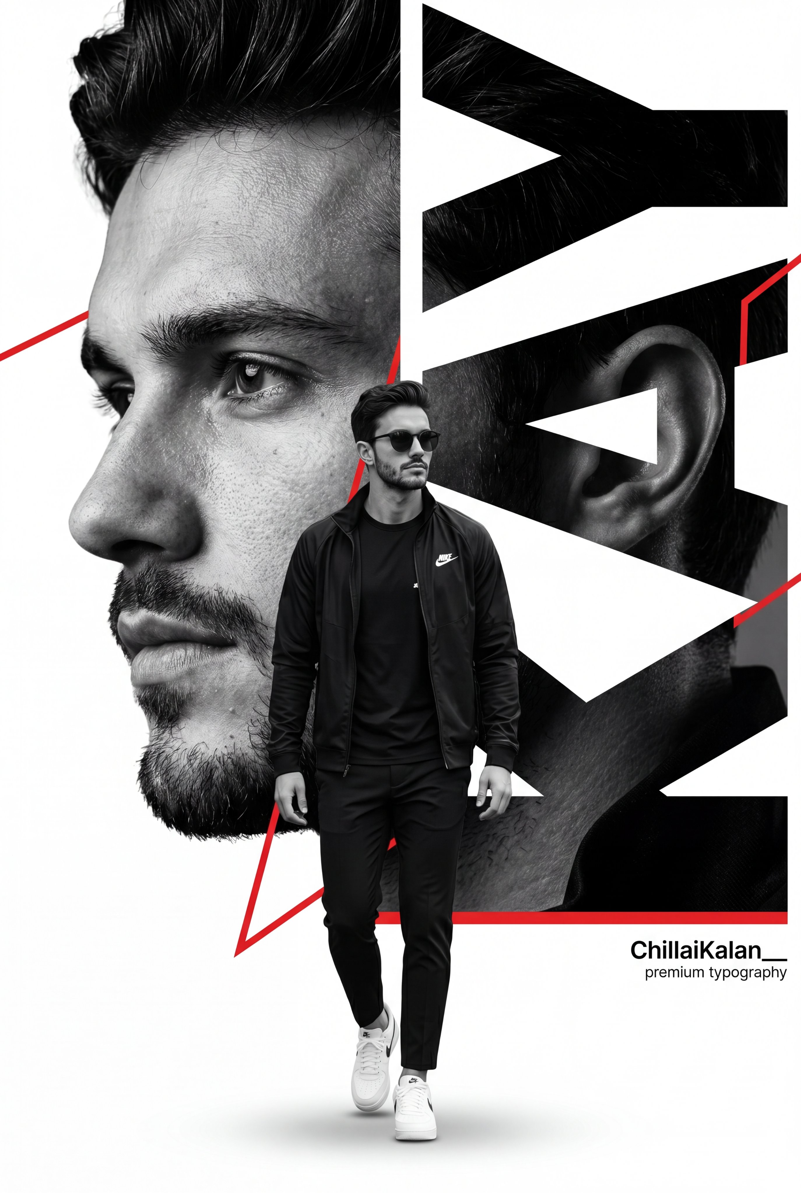 Create Ultra-premium minimalist sports poster featuring a confident man… 1