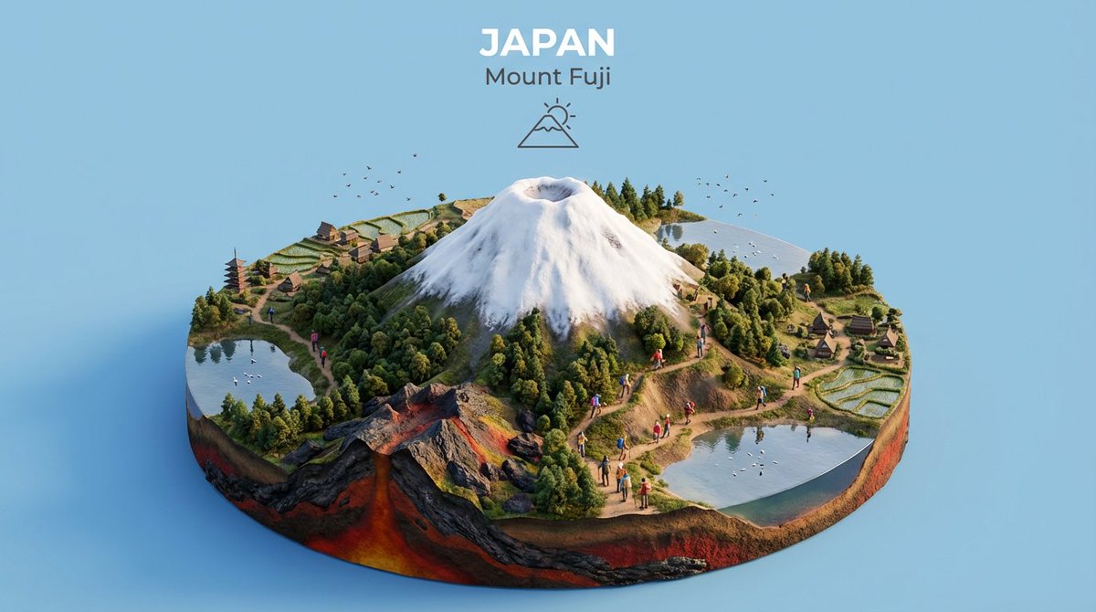 prompt: Build an isometric miniature 3D diorama of the natural landmark…