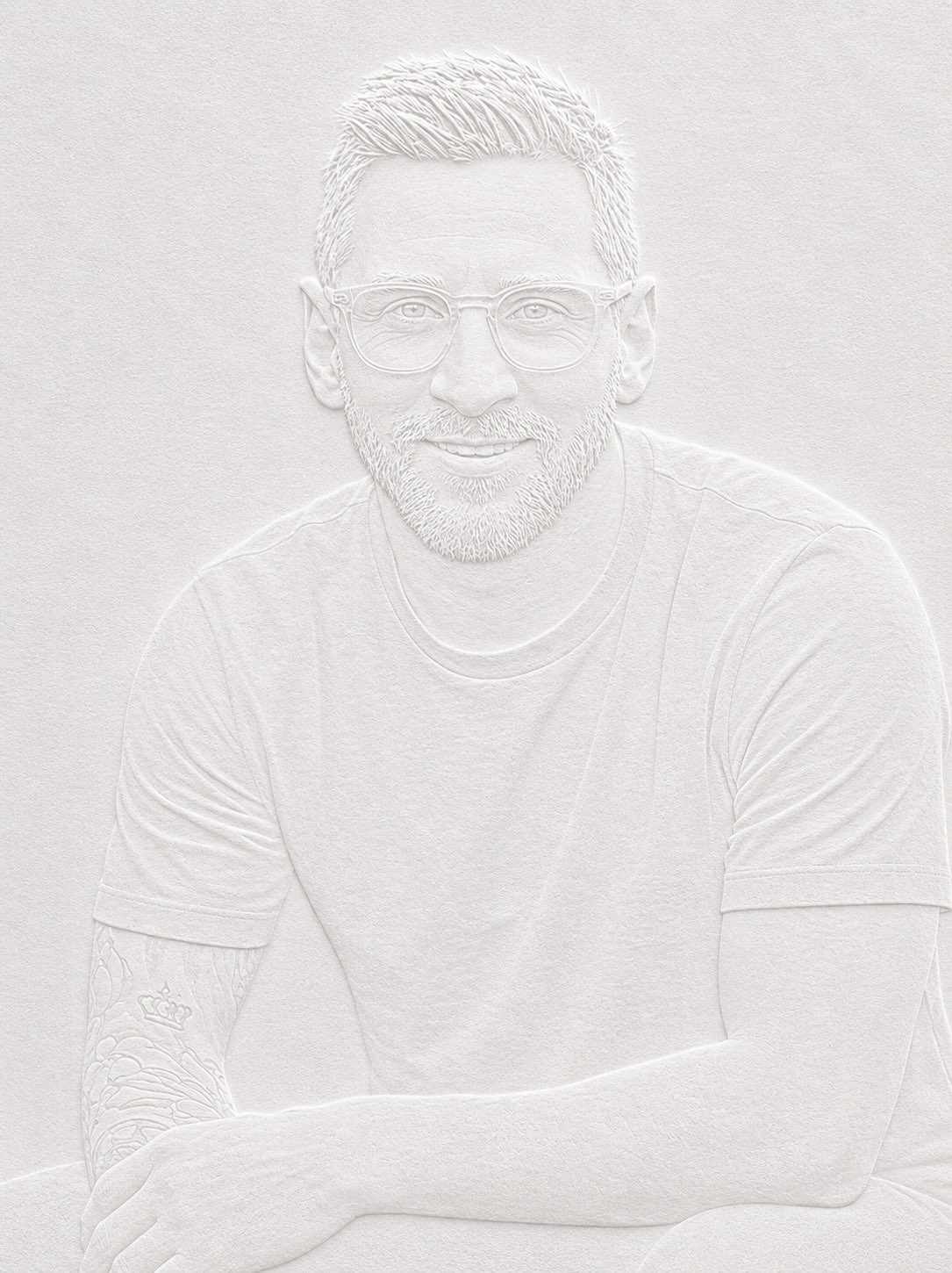 “[SUBJECT] rendered as a blind embossed paper artwork, subtle raised te… 1