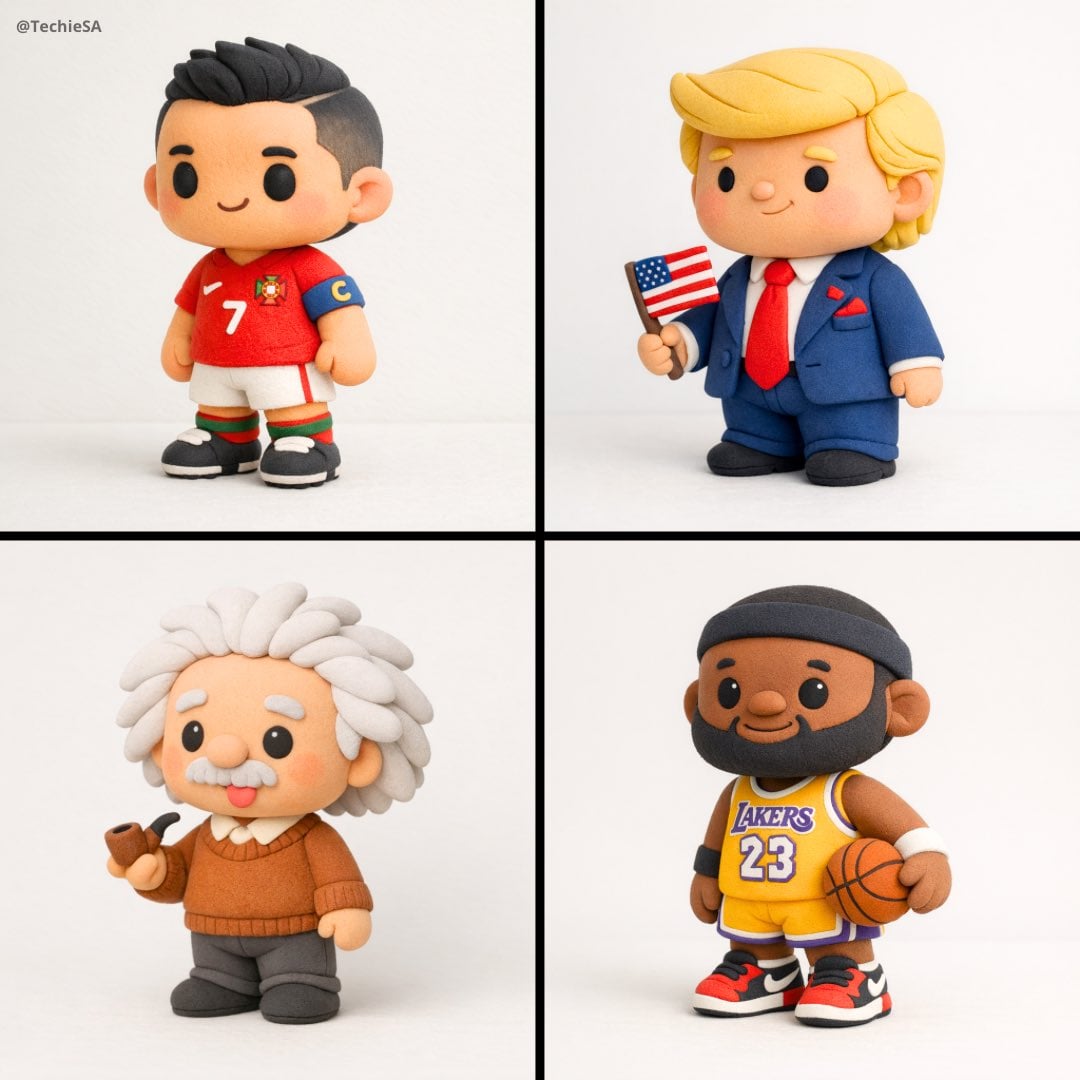 Create a stylized miniature model of [CHARACTERS] shaped entirely from …