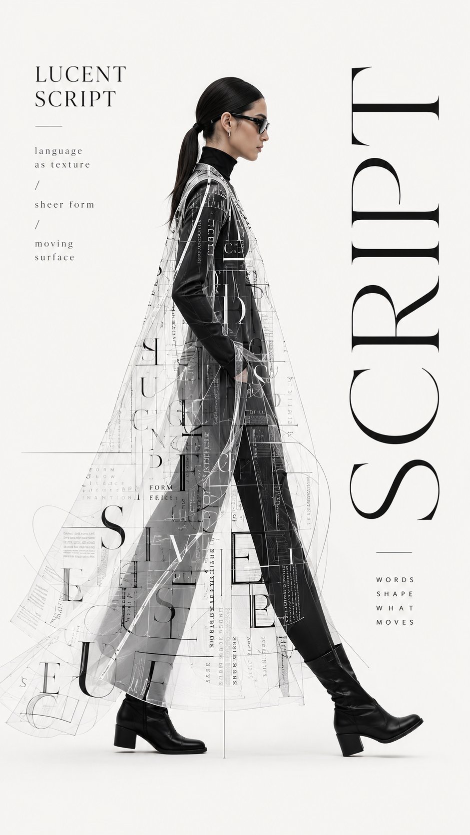 Create a high-end type couture editorial poster where typography become… 2