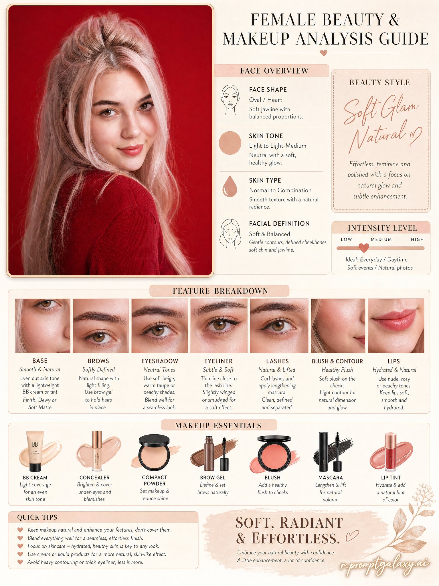 Clean beauty analysis concept, elegant and visually refined infographic…