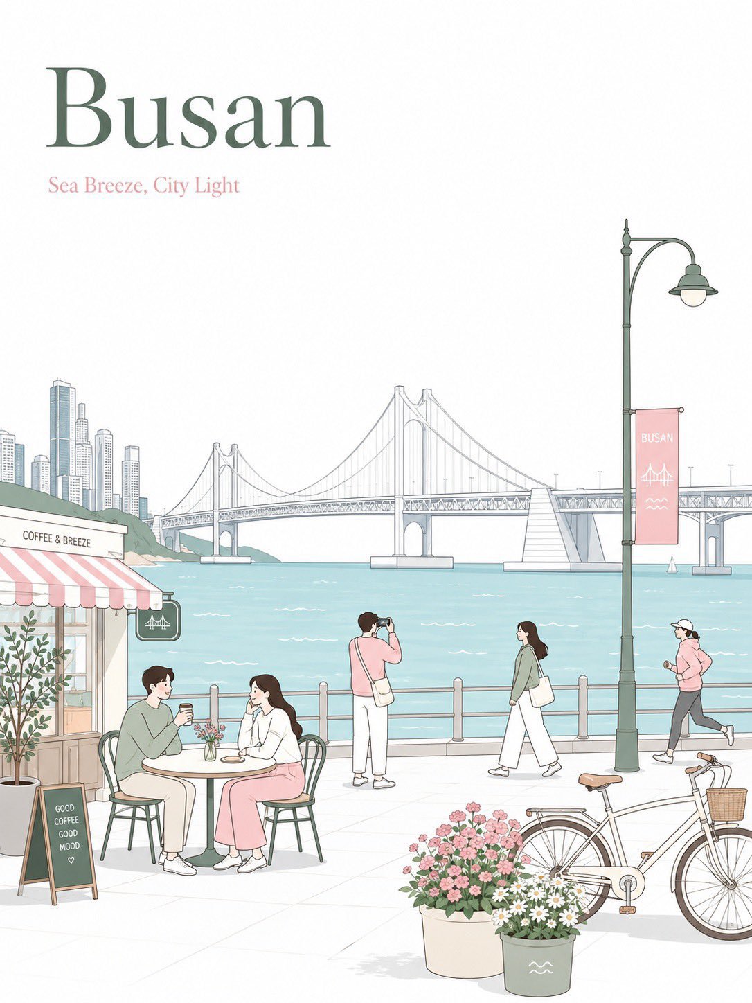 Design a premium minimal flat-vector travel poster for [CITY_NAME] in a… 1