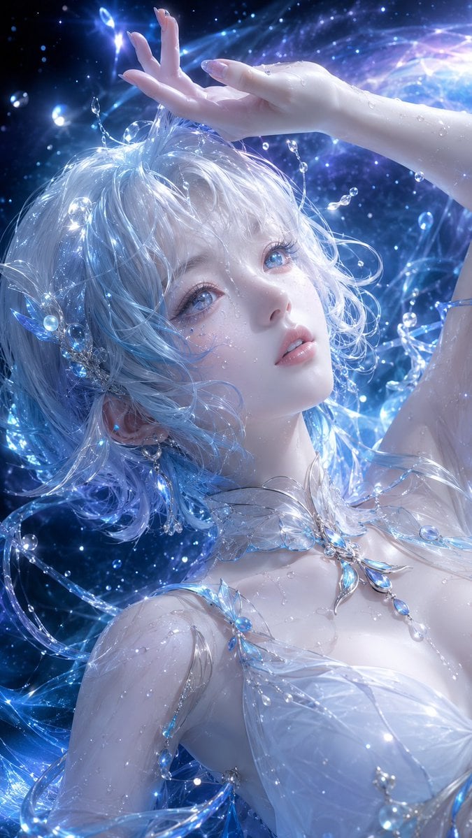 9:16 竖版，高精度 3D CG 东方幻想女性角色特写海报，3D CG oriental fantasy beauty portrait，a…
