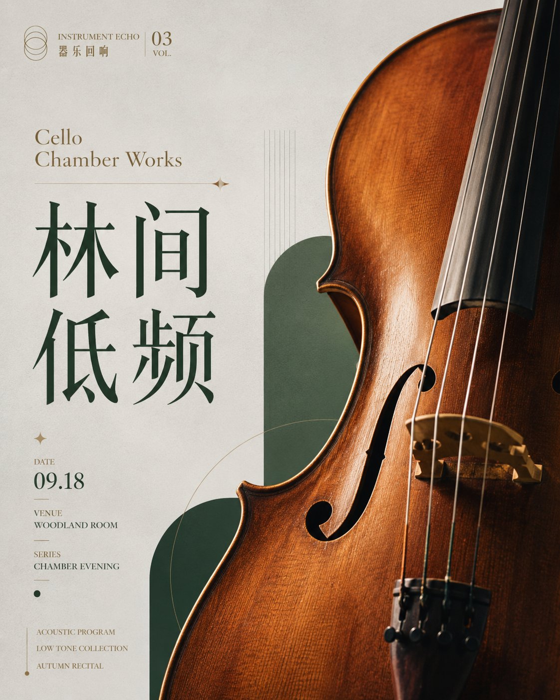 生成一张 4:5 竖版高清音乐会艺术海报，系列主题为【系列名称】，单张主题为【海报标题】。 画面风格为现代展演海报，高级音乐会视觉，具有艺术馆… 2