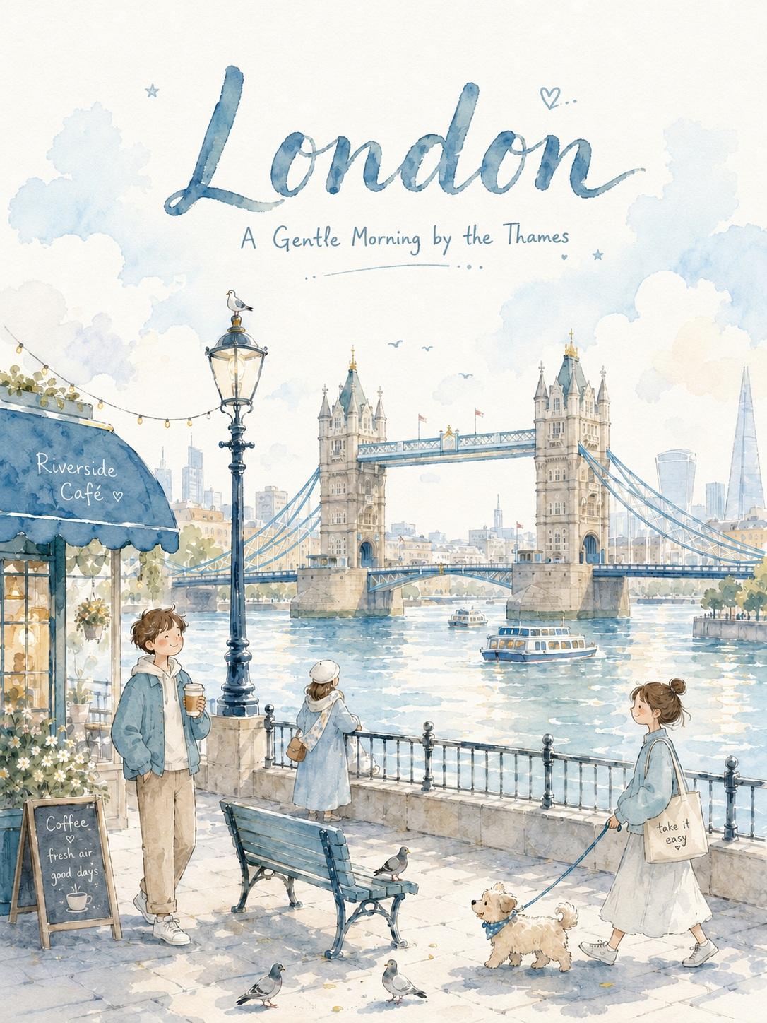Create a dreamy watercolor travel illustration in the style of a premiu…