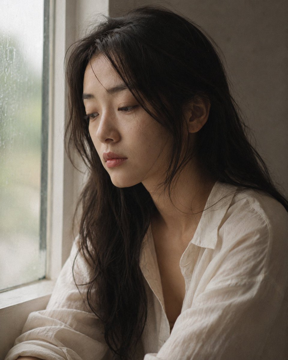 Portrait shot on 85mm f/1.8, close-up of a Japanese woman in her mid-20… 1