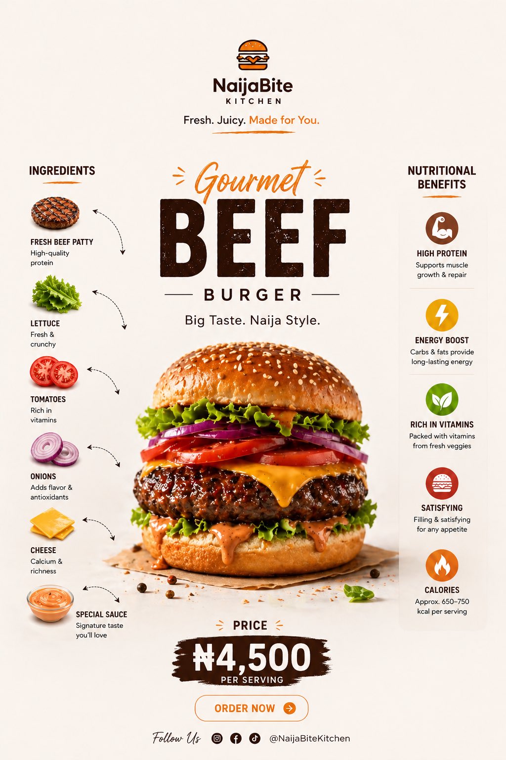 Create a premium, clean, high-quality restaurant food promotional poste…