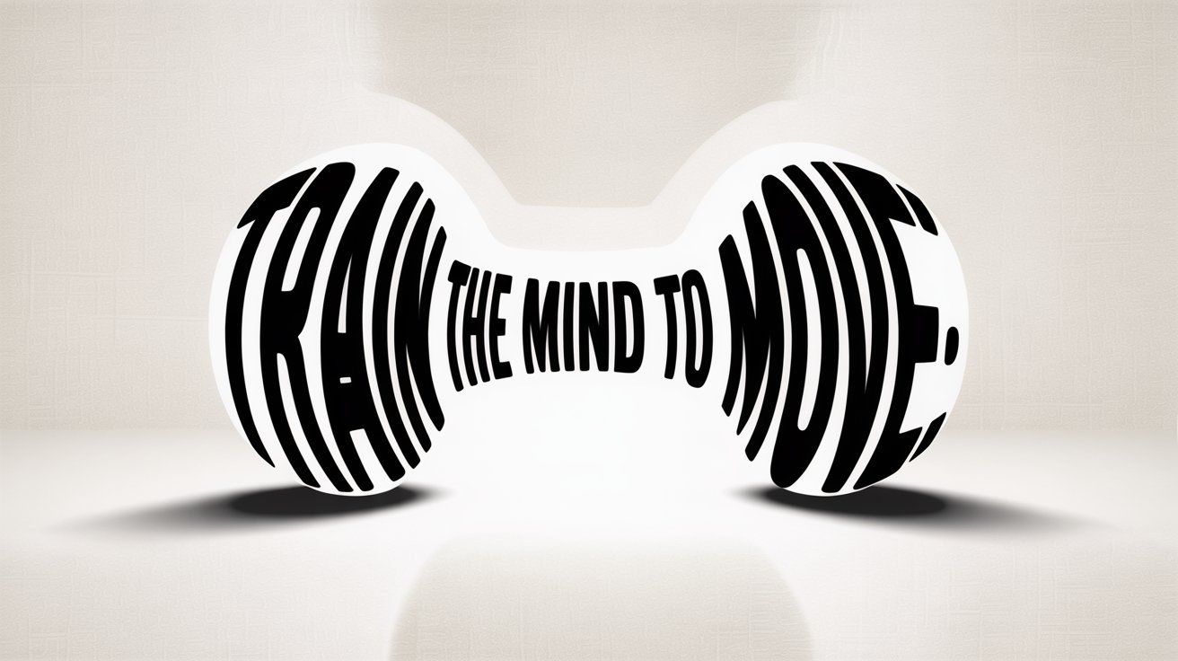 “Train the mind to move.” — creative typographic design uses black neo-…