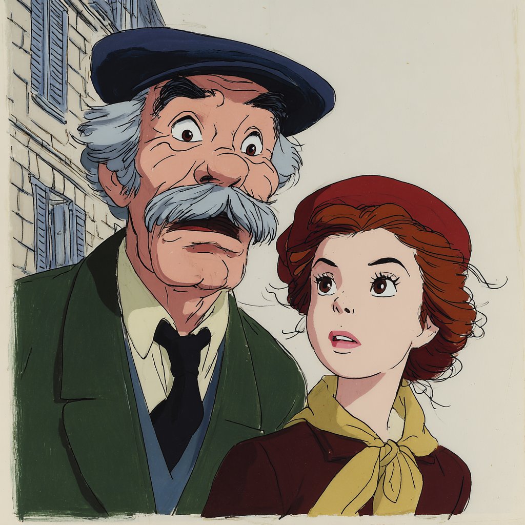 A Midjourney V7 style reference that feels like a lost European animate…