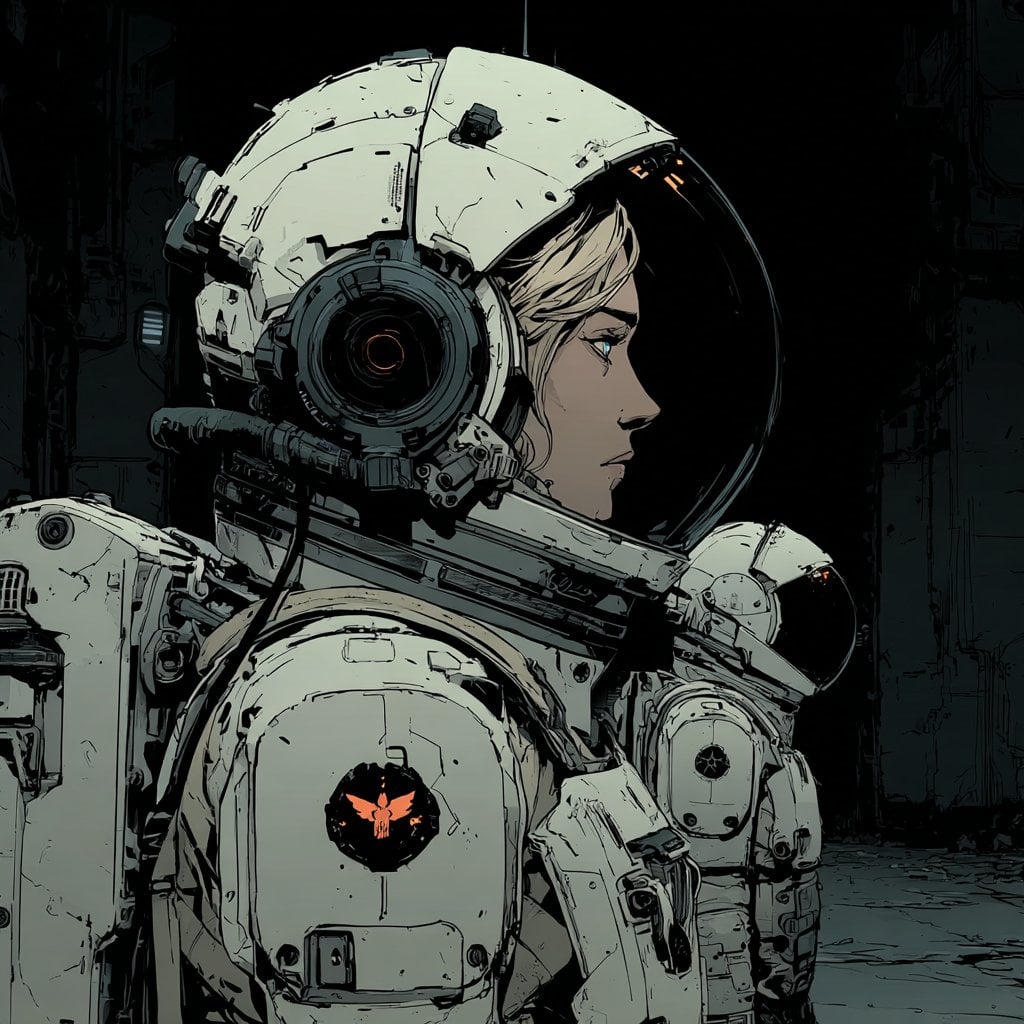 V7 is especially powerful for this kind of retro-industrial sci-fi: --s…