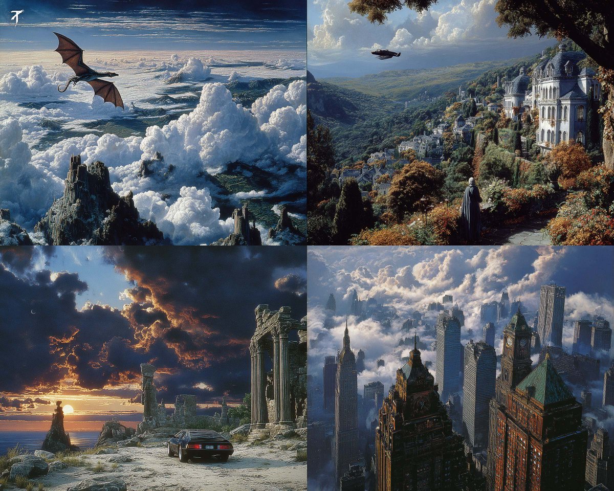 This SREF nails a cinematic anime look with epic scale, soft clouds, an…