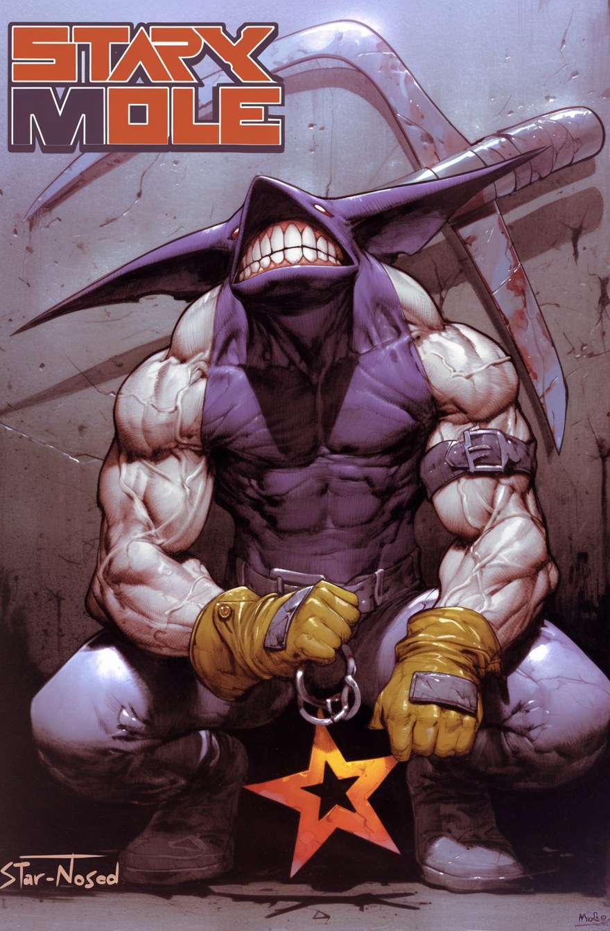 cover art for Dark "Star-Nosed Mole" the comic book --no , --ar 17:26 -…