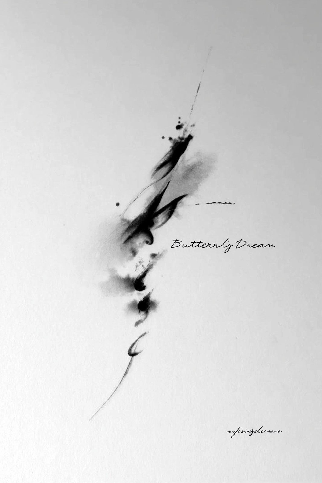 the text "Butterfly Dream" written in powerful East Asian brush calligr…
