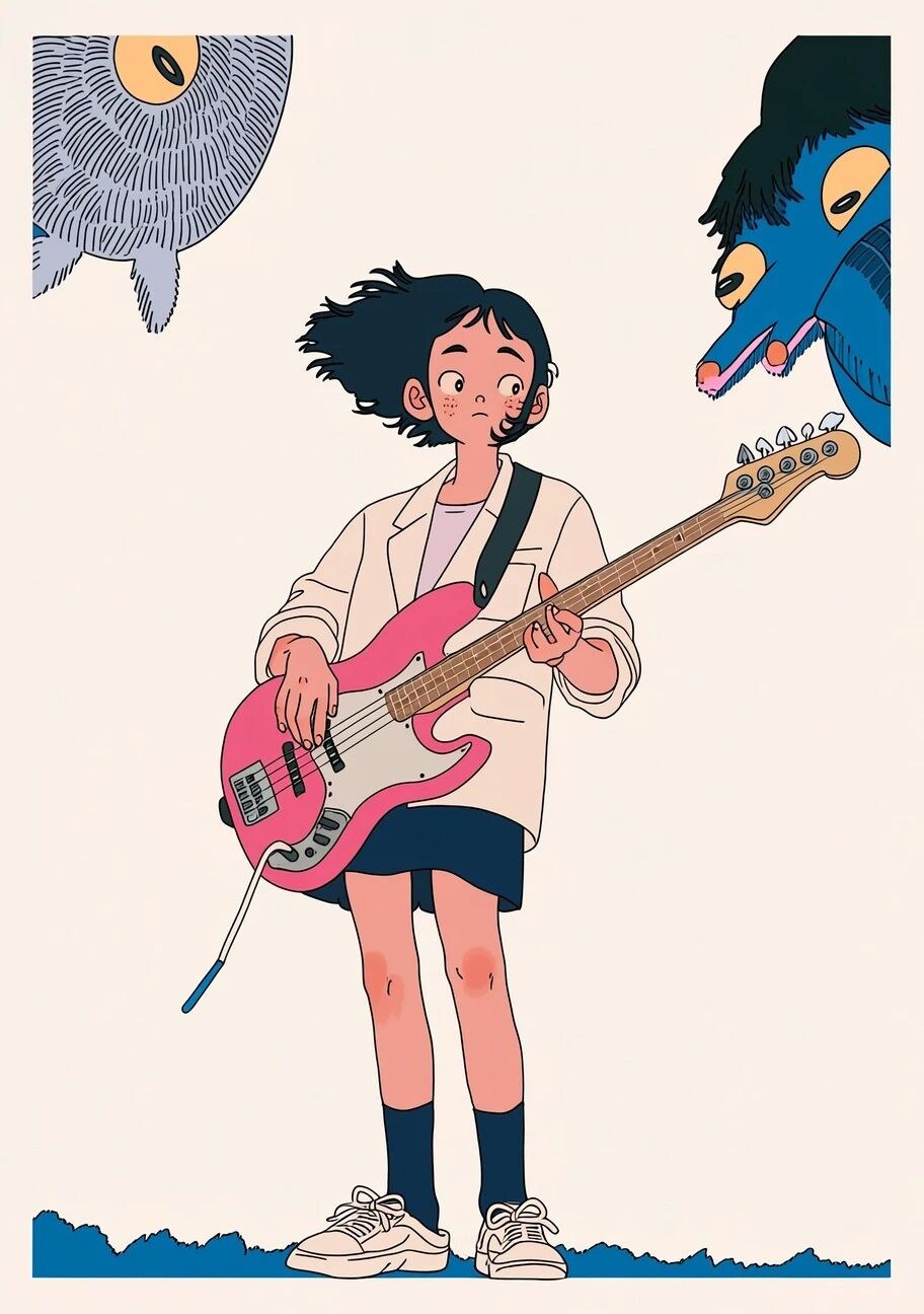 band girl --chaos 25 --ar 7:10 --niji 7
