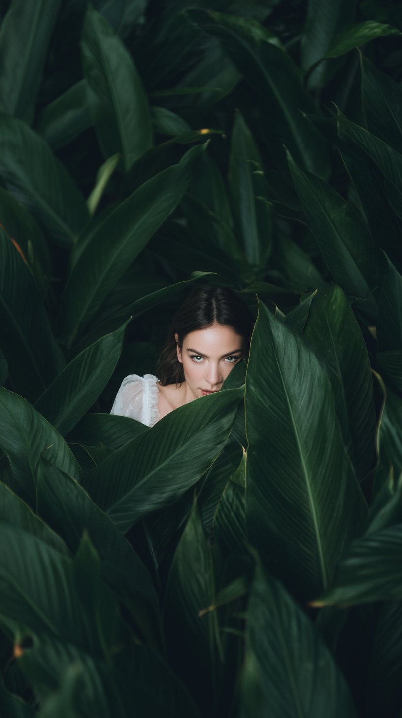 hyper realistic scene where a beautiful white woman wearing a delicate …