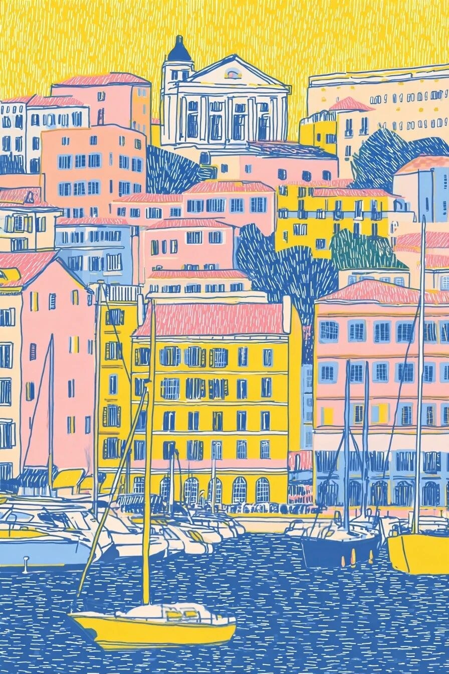 marseille harbor as seen from the east side of the harbor, hundreds of …