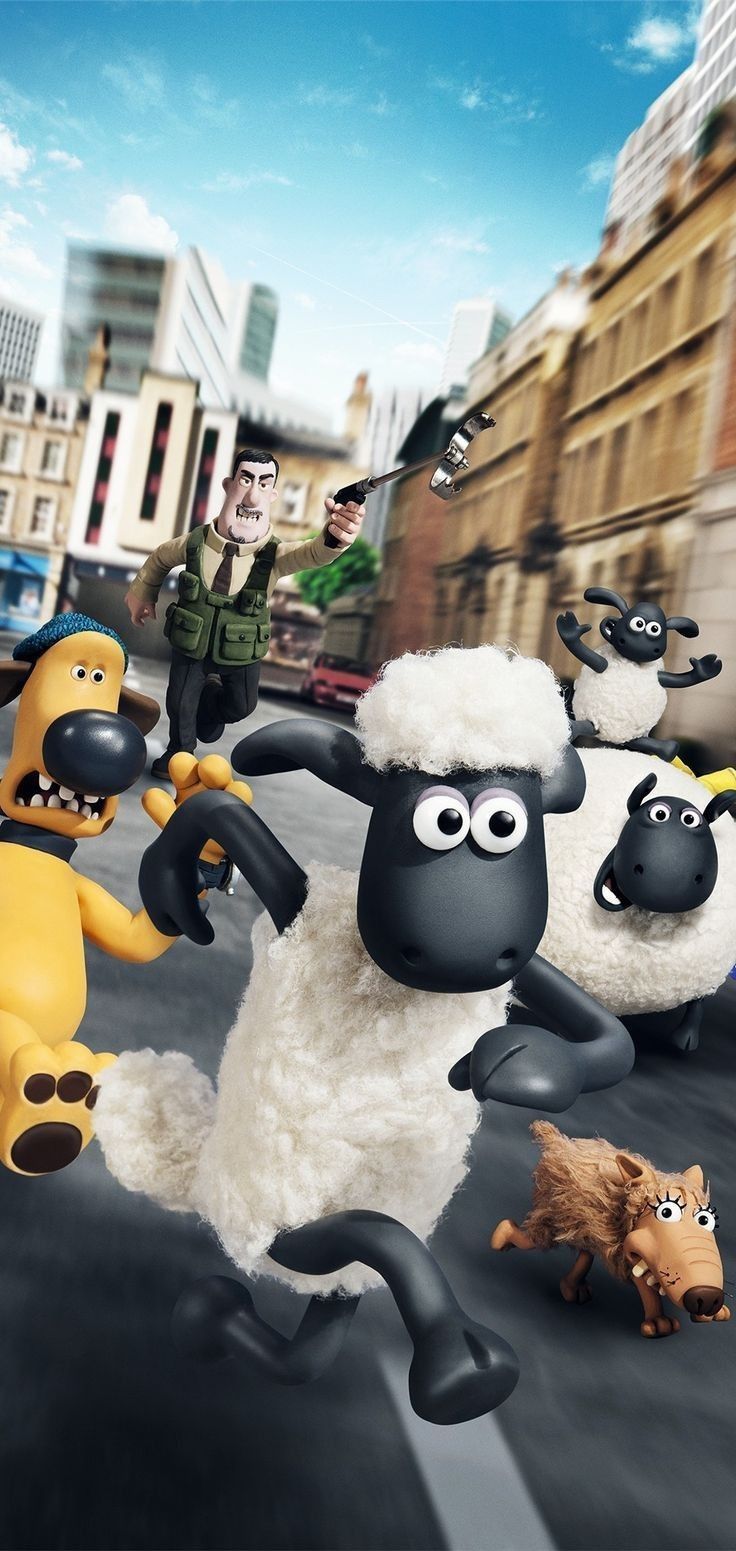 A high-energy 3D claymation-style movie poster featuring Shaun the Shee… 1