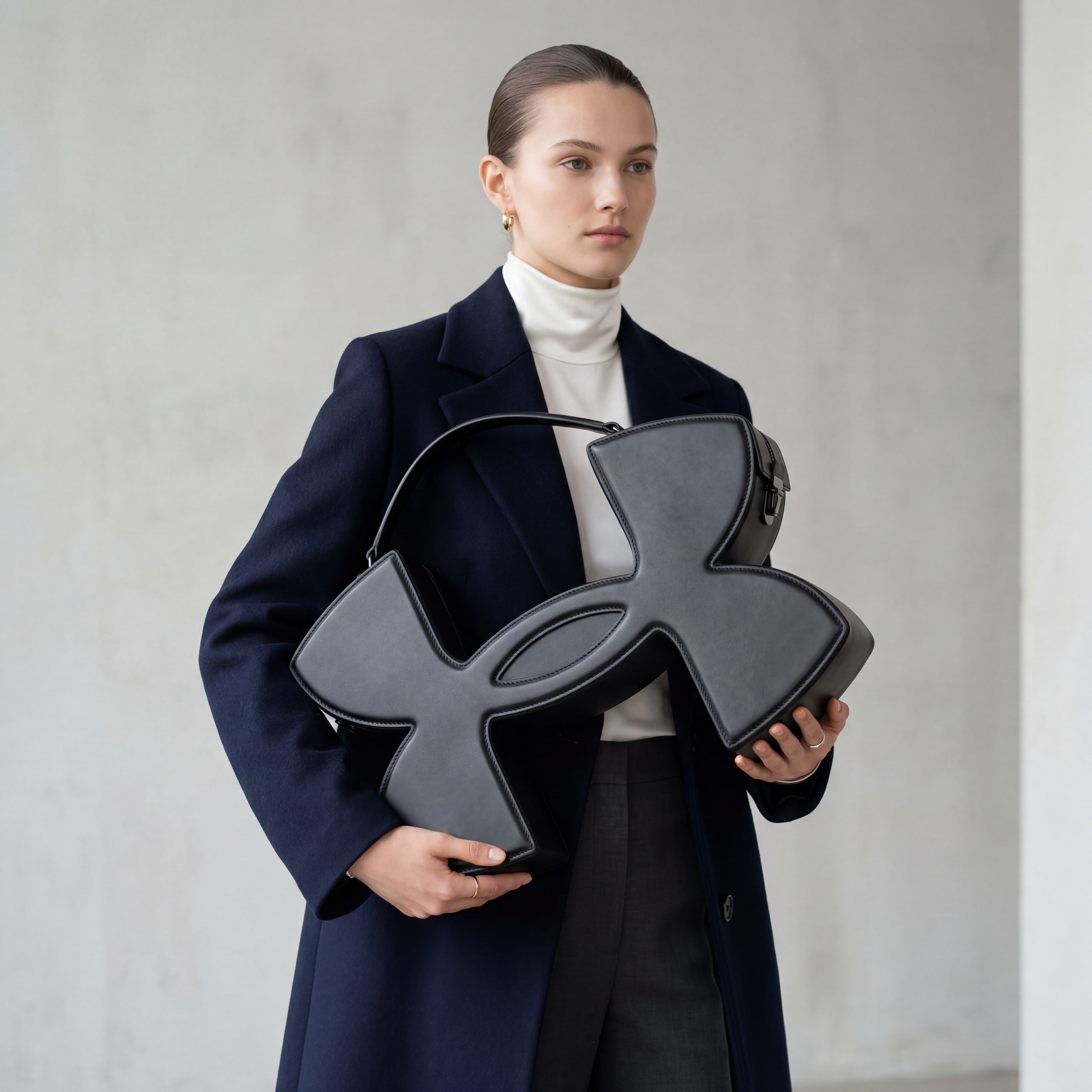 Ultra-detailed hyper-realistic editorial fashion photograph of a model …