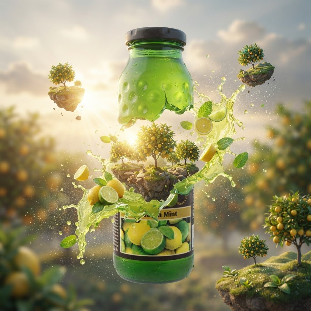 Create a premium cinematic ad where [PRODUCT] splits open, revealing a … 1