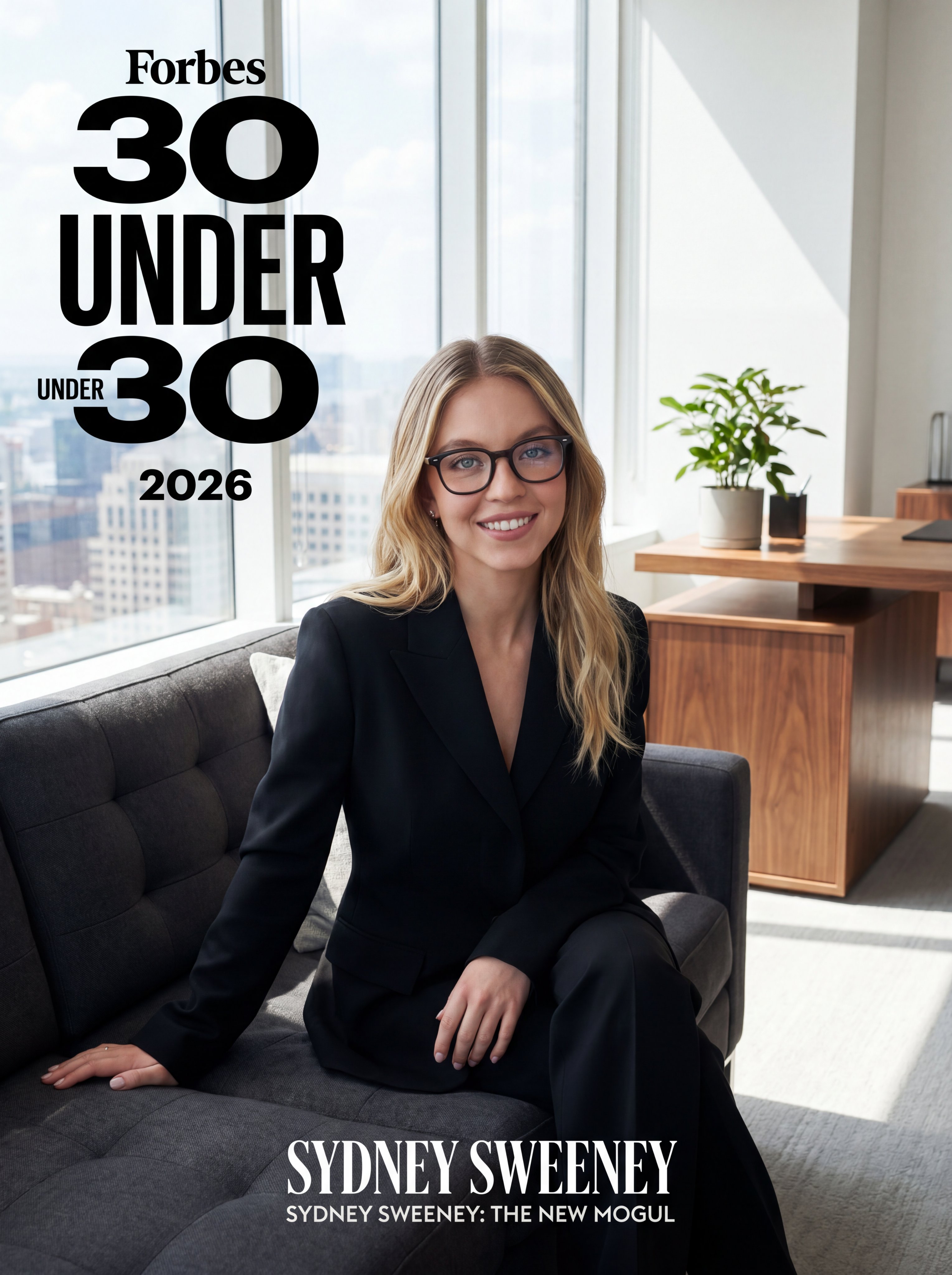 Create a hyper-realistic Forbes “30 Under 30” magazine-style portrait o…