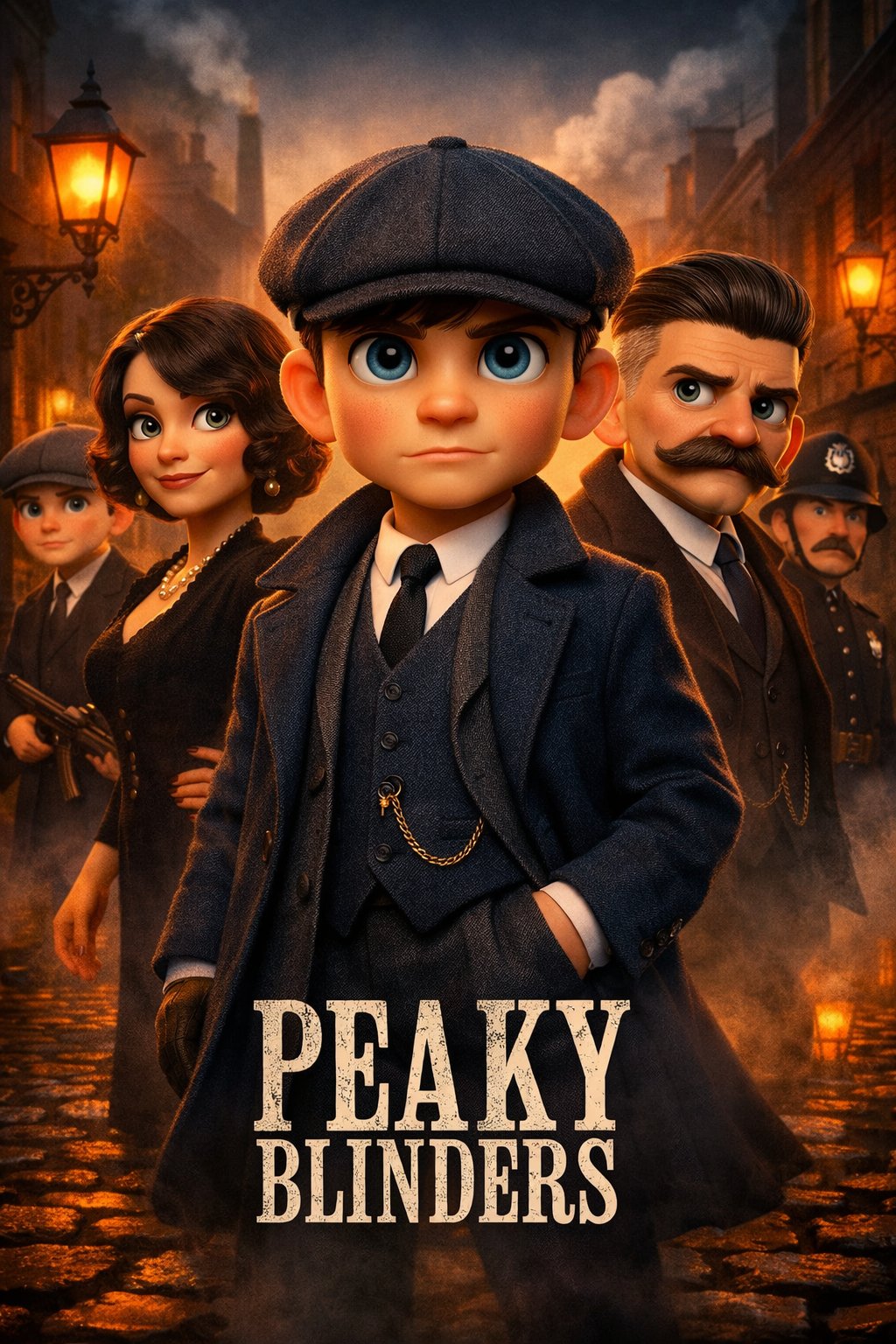 A high-quality 3D animated movie poster for "Peaky Blinders" in the sty… 1